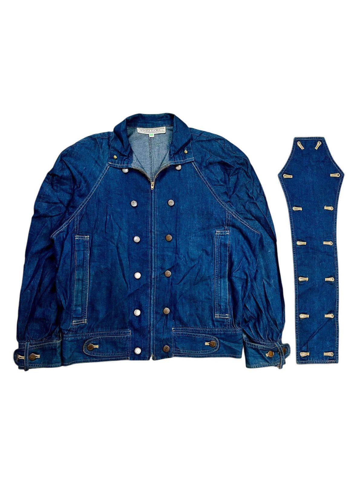 If Six Was Nine 1990s Norma Kamali - Napoleon Denim Jacket Size L / US 10 / IT 46 - 6 Thumbnail
