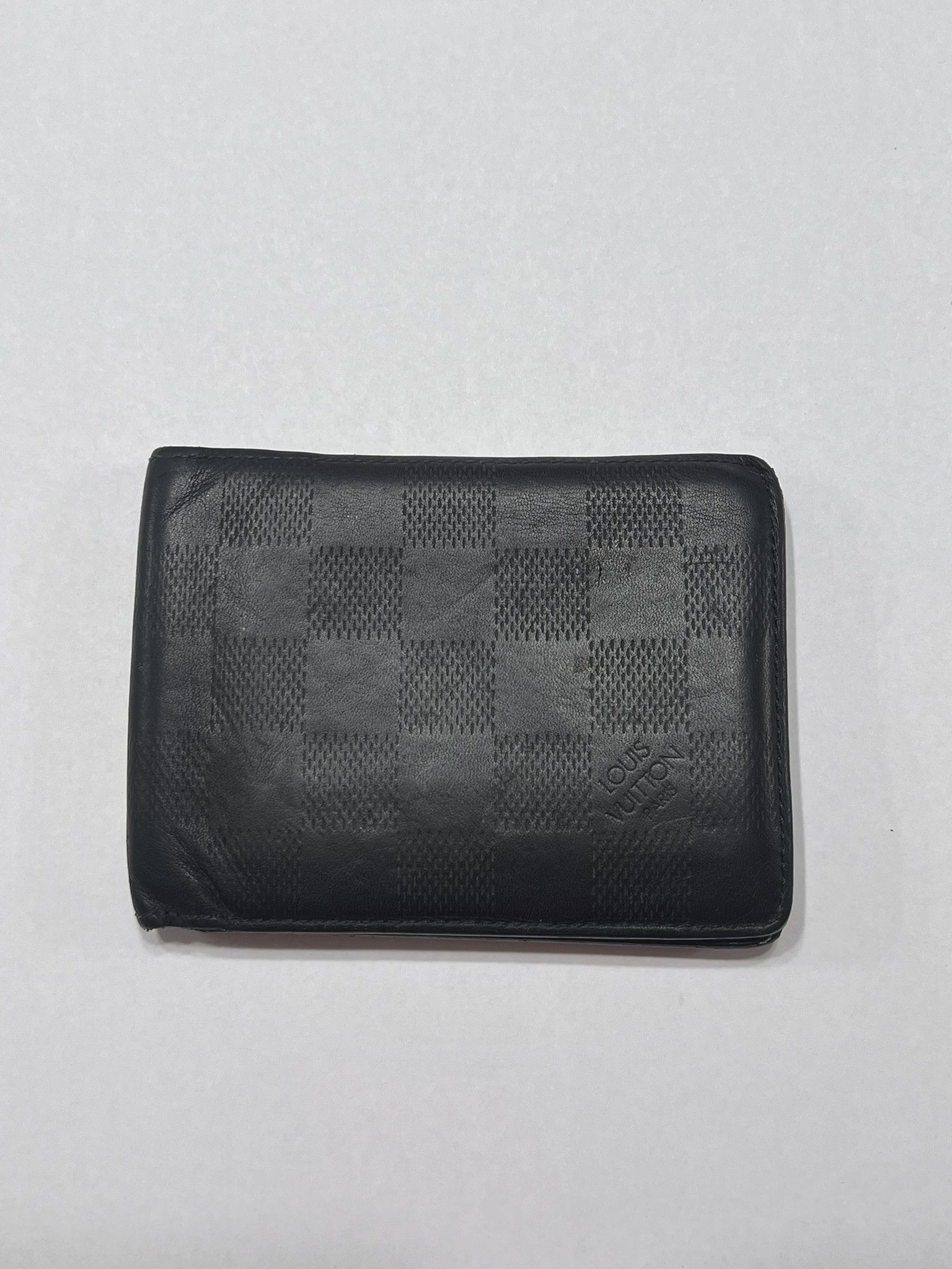 Louis Vuitton LOUIS VUITTON Damier Infini Slim Leather Wallet Onyx Black Size ONE SIZE - 1 Thumbnail