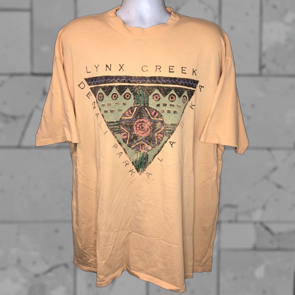 Vintage VINTAGE Single Stitch Lynx Creek Denali Park T-Shirt Mens XL Crew Neck Short Sleeve Yellow 90s Mens Size US XL / EU 56 / 4 - 1 Thumbnail