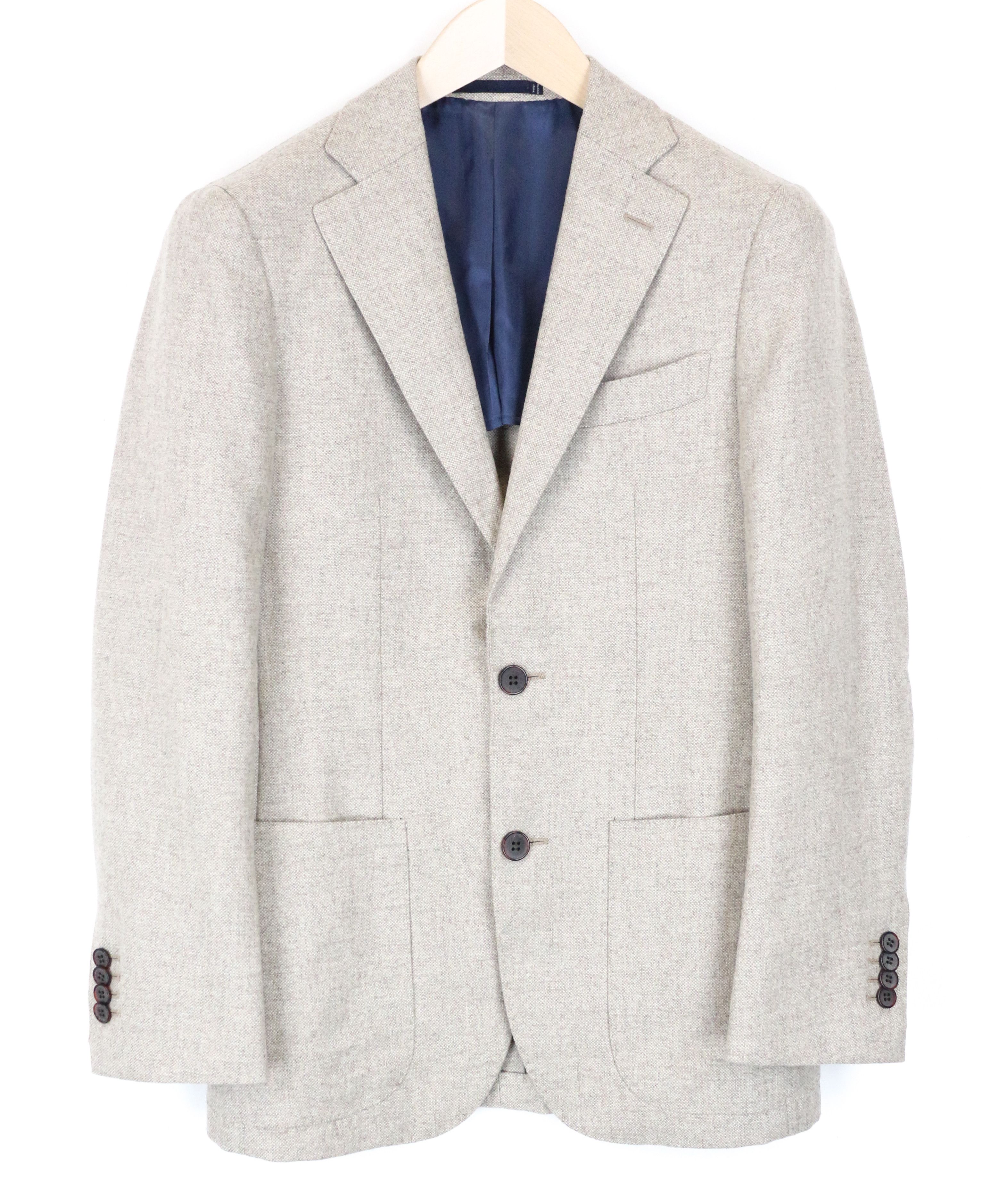 image of Suitsupply Havana Patch Uk32R Brown Slimwool Blazer 60960, Men's (Size 34S)