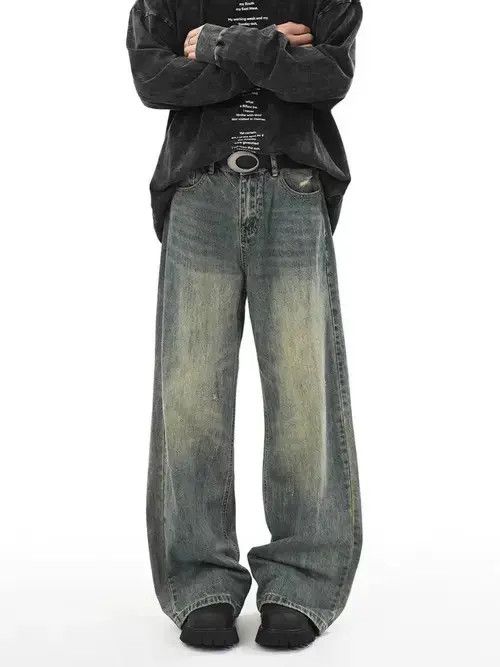 Jean High street Y2K hip hop baggy wash jeans Size US 34 / EU 50 - 4 Thumbnail