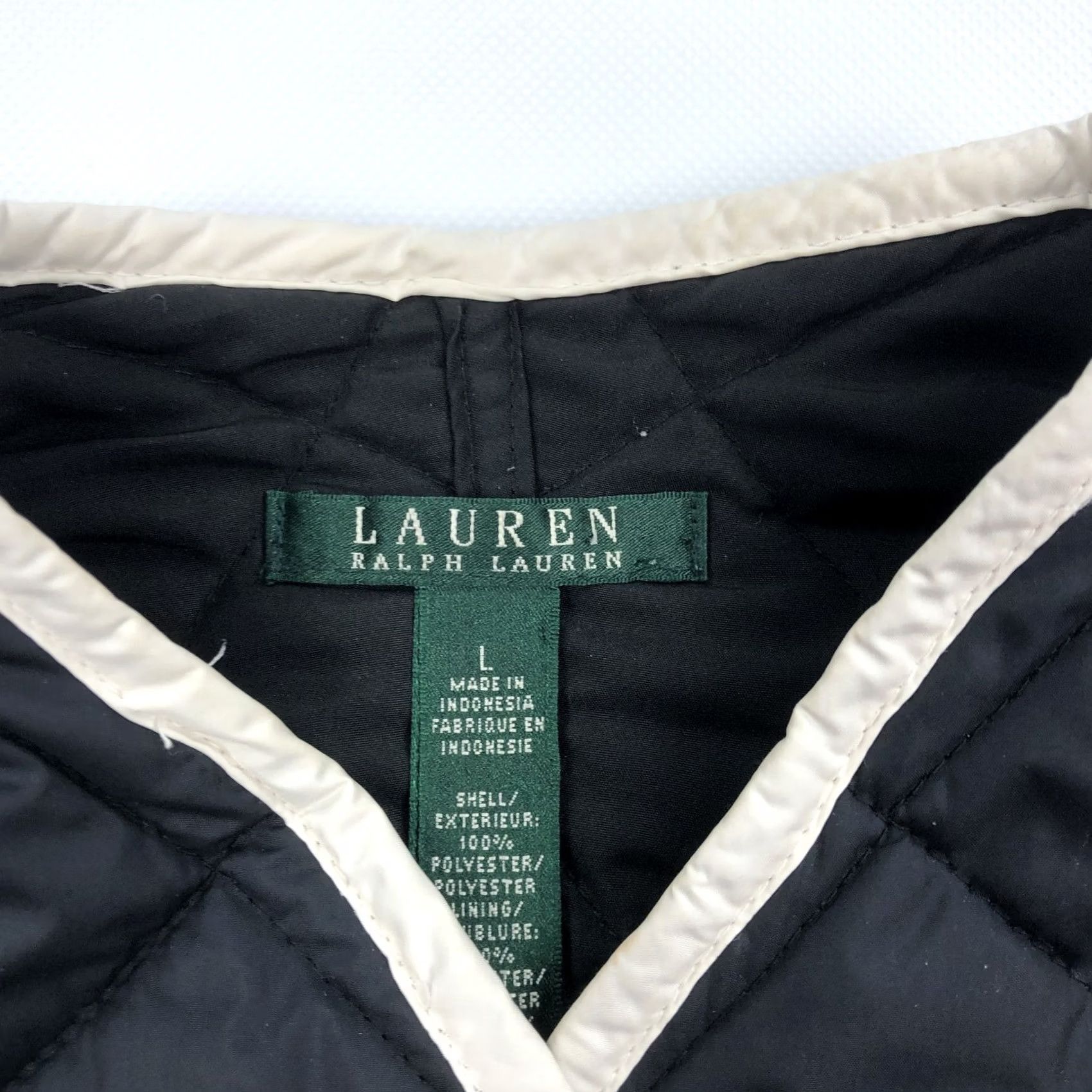 Ralph Lauren Lauren Ralph Lauren Women's Black Quilted Jacket Coat Gold Snaps Trim Size L Size L / US 10 / IT 46 - 3 Thumbnail