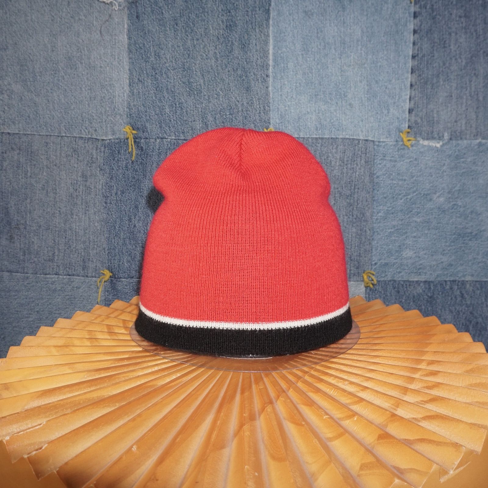 Vintage OSFA - Vintage / Y2K 00s skater style striped knitted beanie Size ONE SIZE - 1 Thumbnail