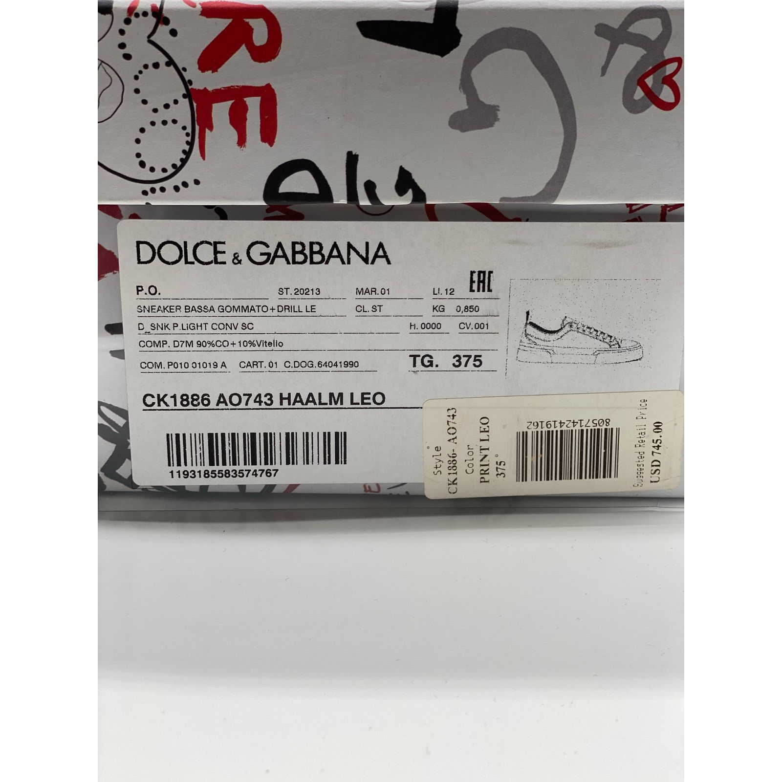 Dolce & Gabbana Dolce & Gabbana Portofino Low-Top Sneakers sz. 38.5 EU Size US 8.5 / IT 38.5 - 11 Thumbnail