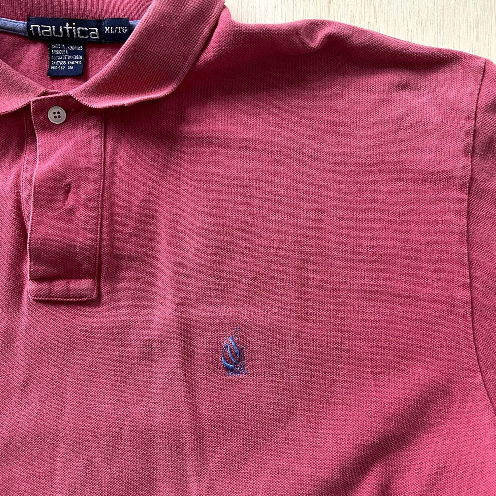 Nautica Nautica Polo Shirt Mens XL Red Solid 100% Cotton Short Sleeve Sail Logo Casual Size US XL / EU 56 / 4 - 2 Thumbnail