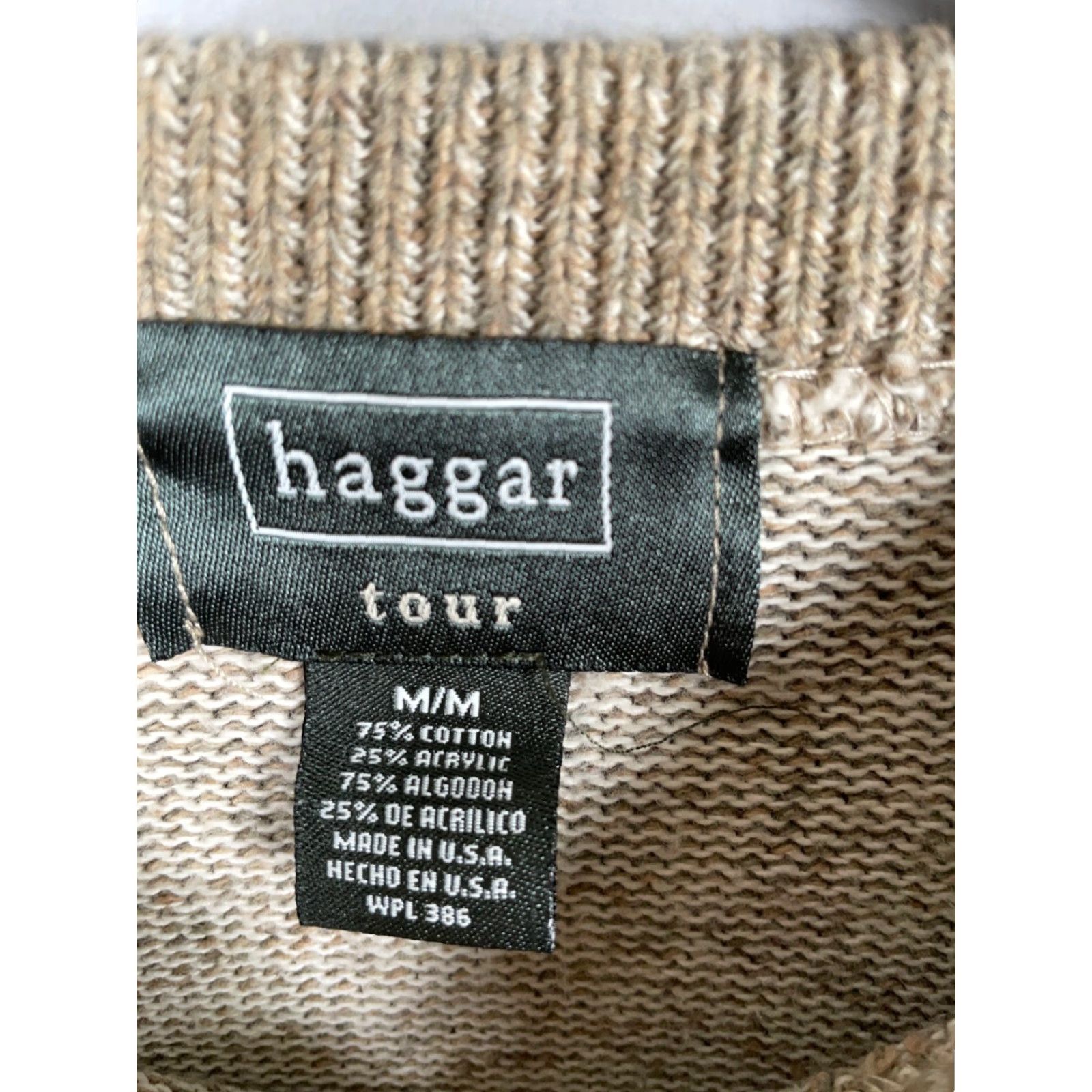 Haggar VINTAGE Haggar Tour Golf Sweater Adult Medium Beige Crewneck Geometric 90s Golf Preppy Mens Regular Pullover Sweater Size US M / EU 48-50 / 2 - 3 Thumbnail