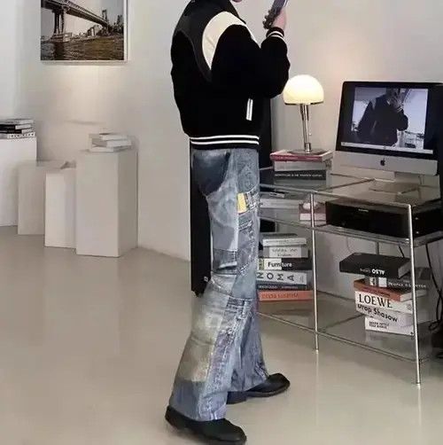 Other Digitally printed distressed washed denim trousers Size US 32 / EU 48 - 2 Thumbnail