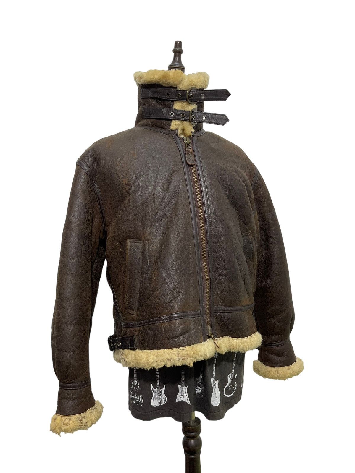 Leather Vtg Type B3 Shearling Beauty Sheepskin Jacket USAF Size US L / EU 52-54 / 3 - 1 Thumbnail
