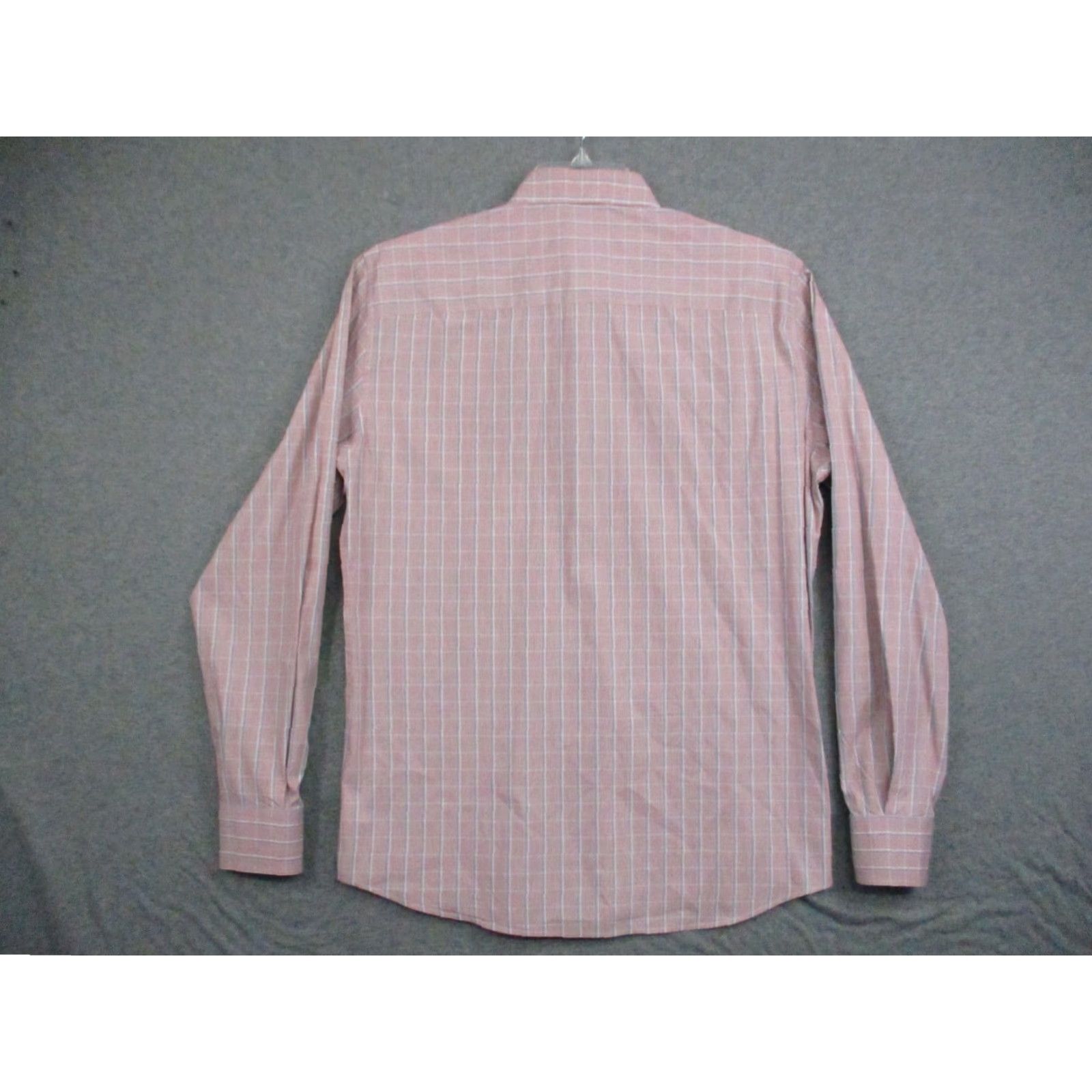 Z Zegna Z Zegna Dress Shirt Men Salmon Plaid Long Sleeve Stretch 41 / 16 Drop 8 Fit Size 42R - 7 Thumbnail