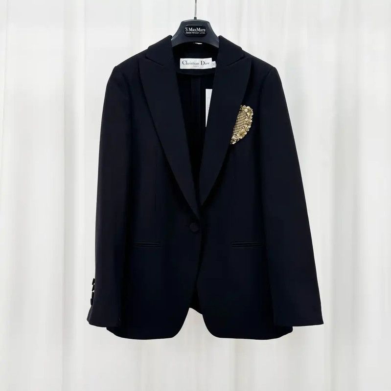 Dior Dior Black Silk Blend Jacket for Women 0089 Size S / US 4 / IT 40 - 1 Thumbnail