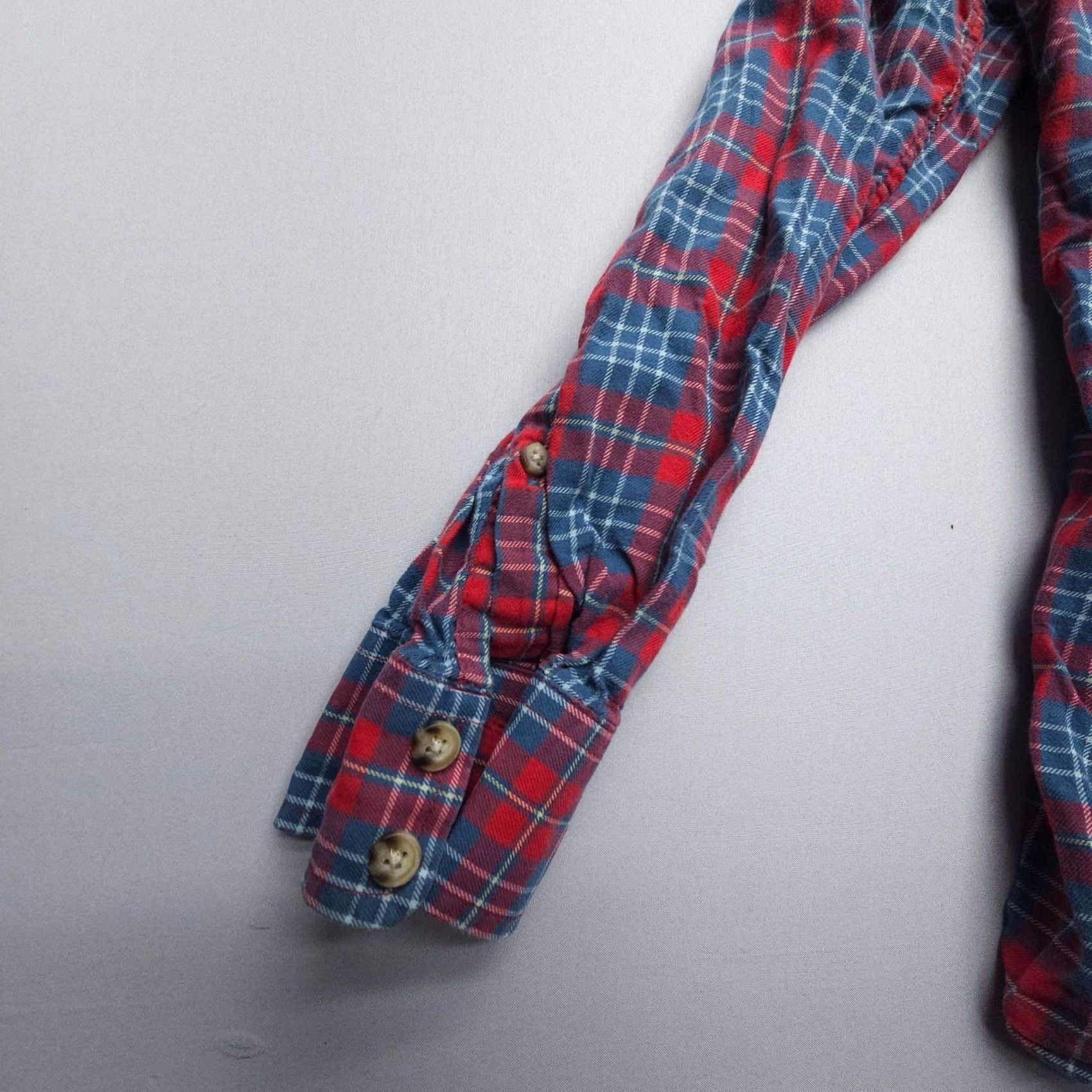 Vintage L.L. Bean Lightweight Flannel Shirt Womens Small Red Blue Plaid Button-Up Casual Size S / US 4 / IT 40 - 5 Thumbnail