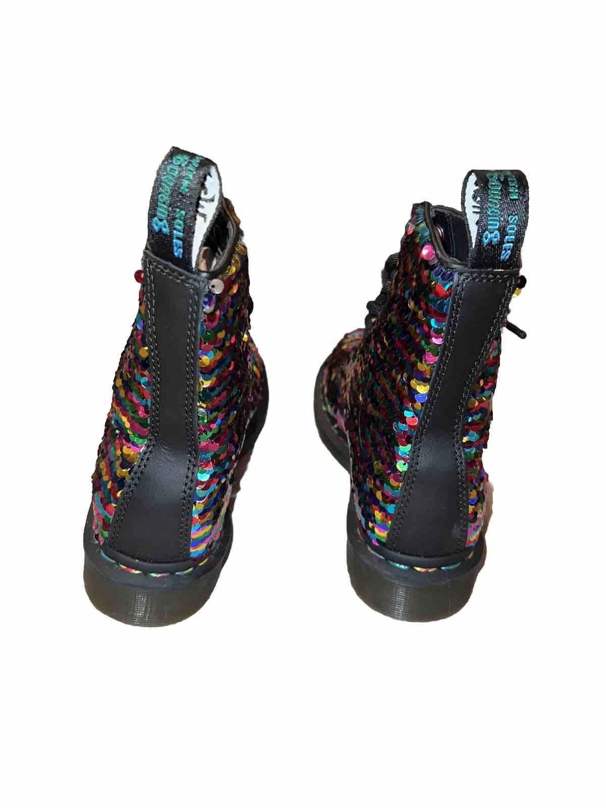 Dr. Martens NEW Dr Martens 1460 Pascal Rainbow Silver Sequin Boots US 6 Size US 6 / IT 36 - 5 Thumbnail
