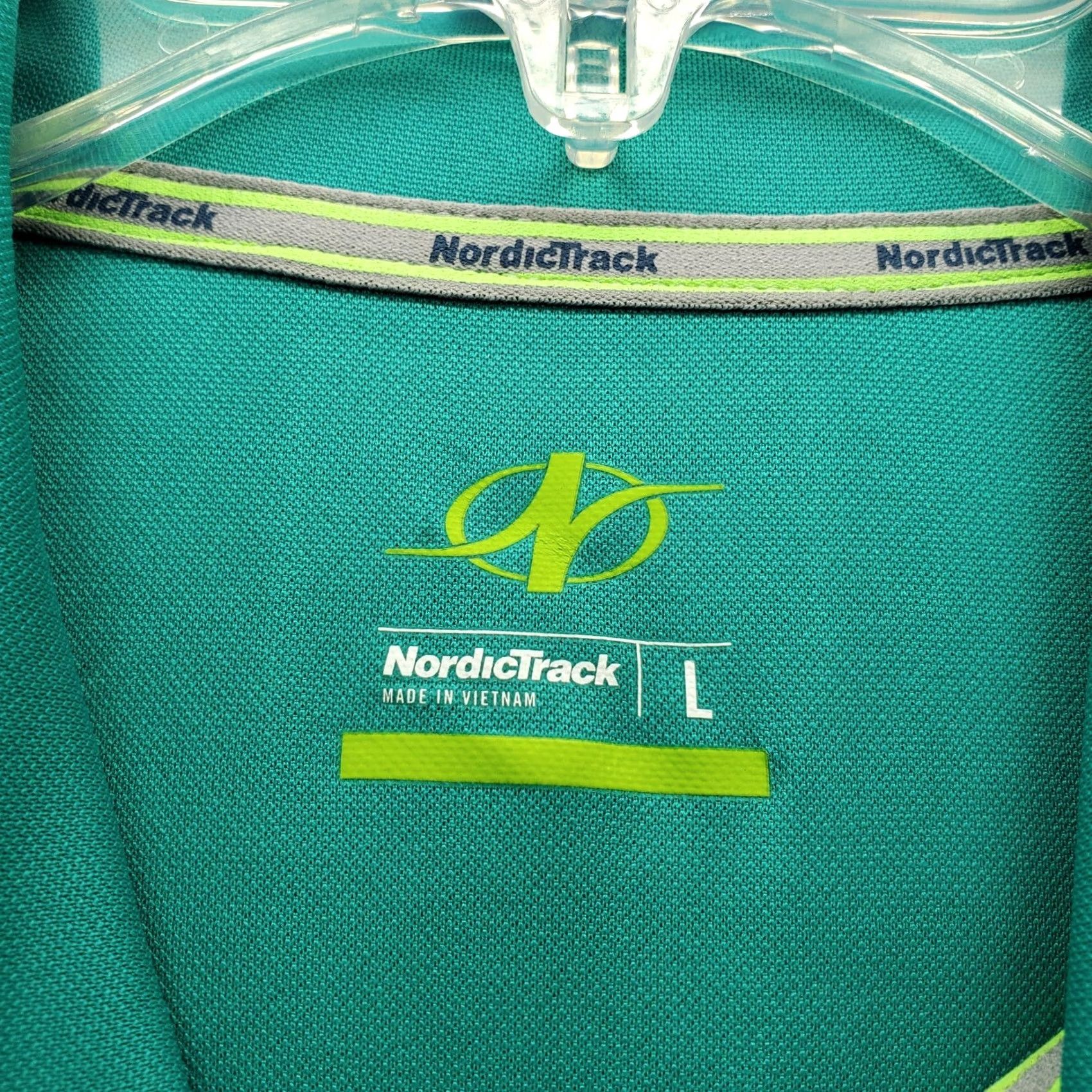 Vintage NordicTrack Polo Shirt Mens L Green Collared Short Sleeve With Zip Performance Stretch Polo Size US L / EU 52-54 / 3 - 6 Thumbnail