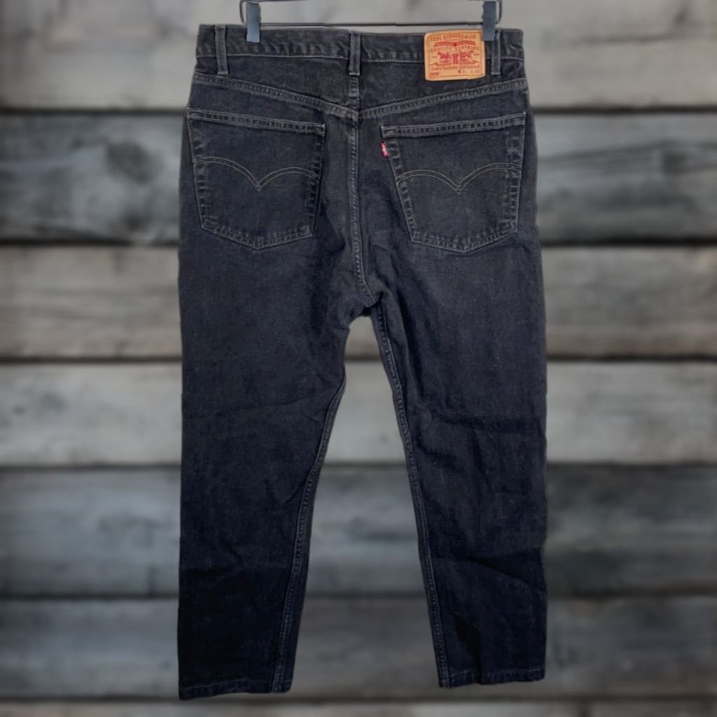 Levi's Vintage Levi's 505 Jeans Men Regular Fit Straight Leg Denim Black 35x28 90s Grunge Retro Size US 35 - 1 Thumbnail