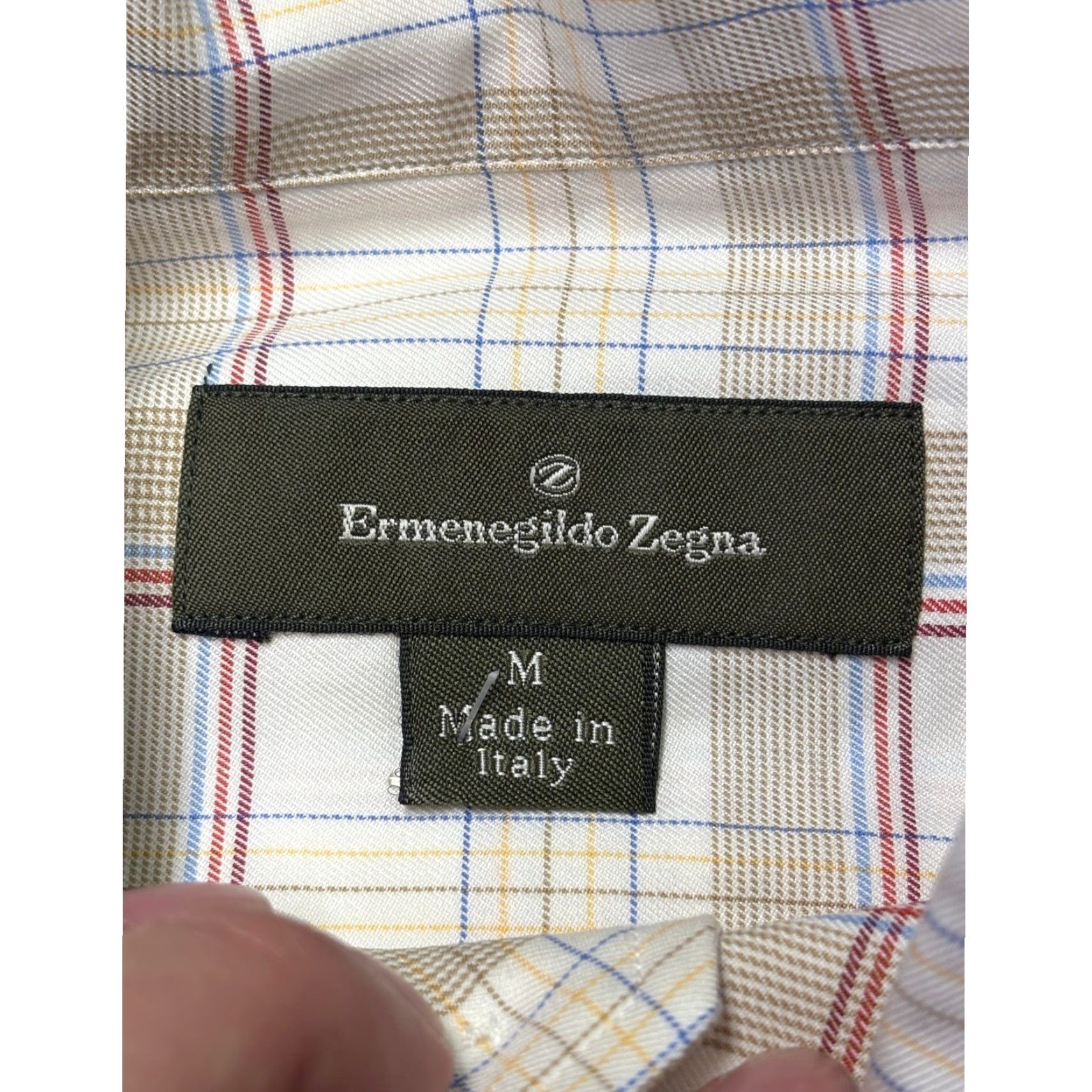 Ermenegildo Zegna VINTAGE Ermenegildo Zegna Shirt Plaid Button-Down Shirt Men M White Cotton Button-Up Long Sleeve Collared Casual Business Size US M / EU 48-50 / 2 - 4 Thumbnail