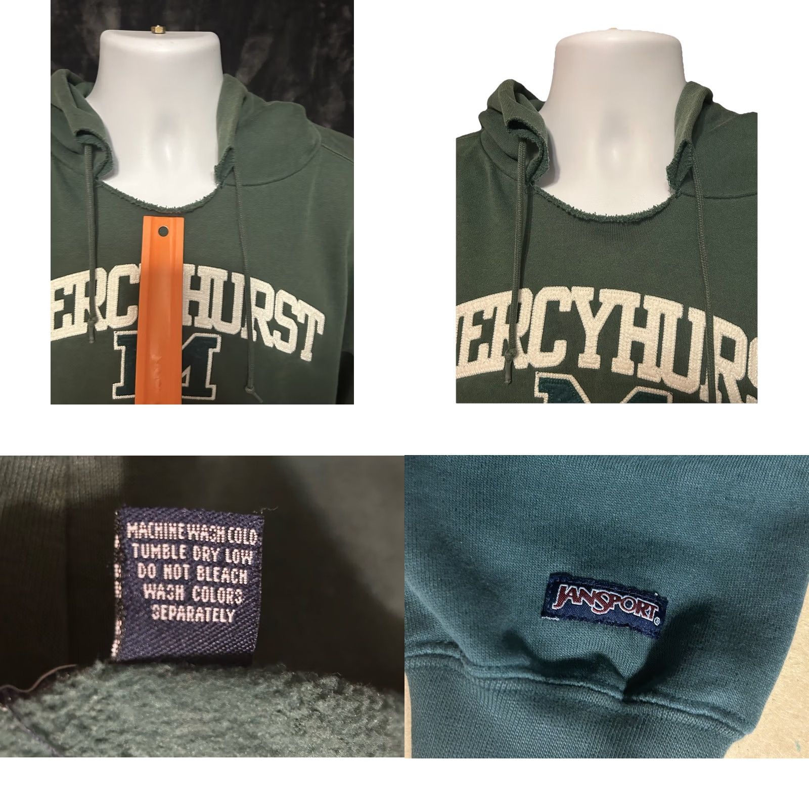 Jansport Vintage Mercyhurst Hoodie Adult Large Green Drawstring Jansport Stitched Pullover Size US L / EU 52-54 / 3 - 8 Thumbnail