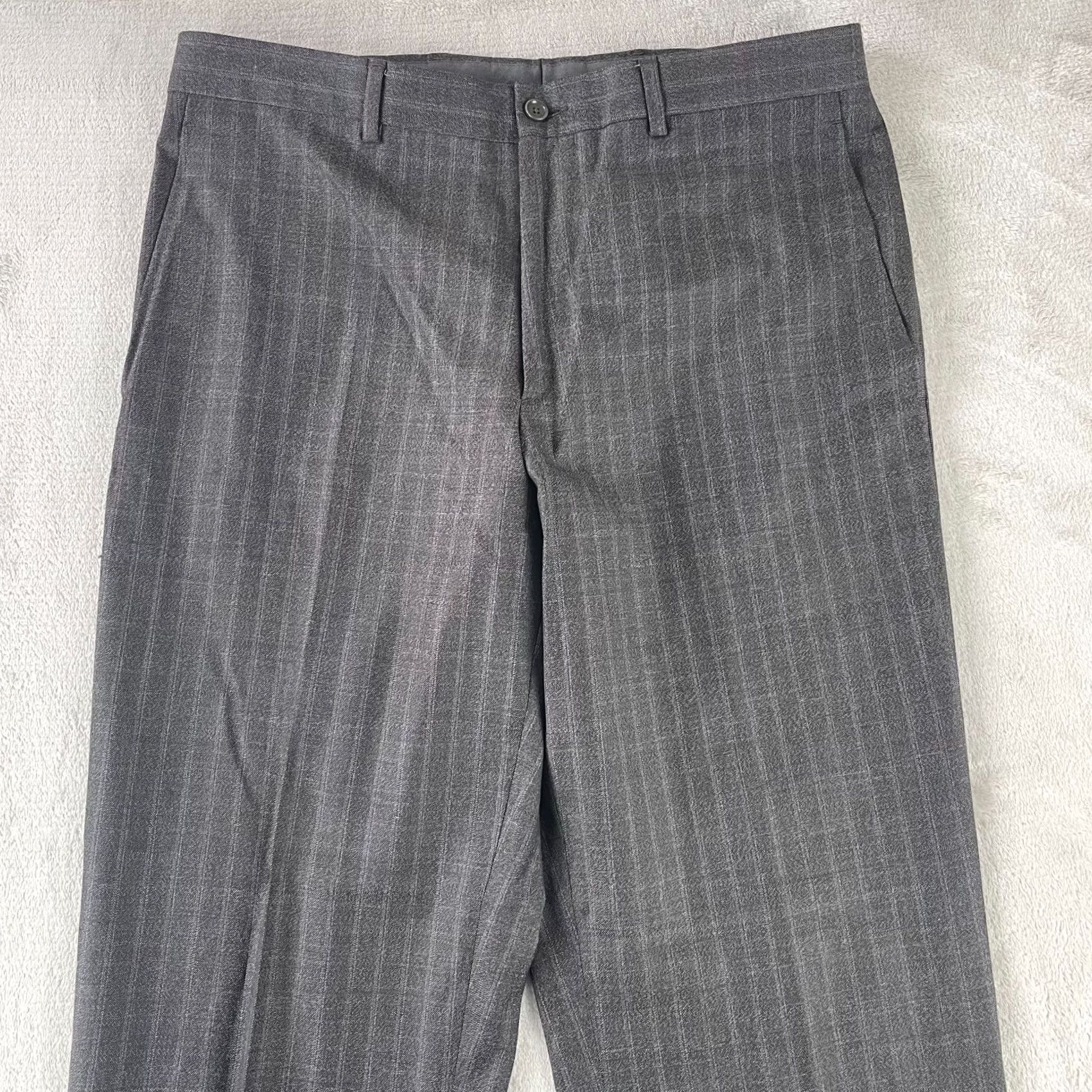 Etro ETRO Milano Pants Men 50 Grey Check Wool Trousers Made in Italy 32x29 Slim Straight Dress Pants Mens Size US 32 / EU 48 - 6 Thumbnail