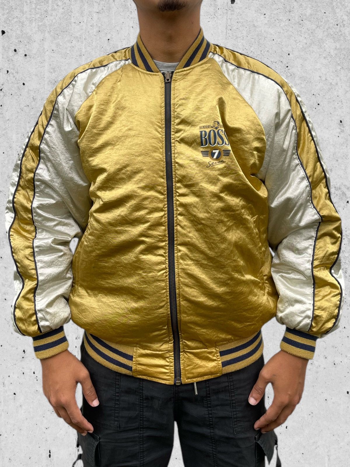 Japanese Brand × Vintage 🔥Vintage Suntory Boss Coffee Reversible Flight Bomber Jacket Size US M / EU 48-50 / 2 - 2 Thumbnail