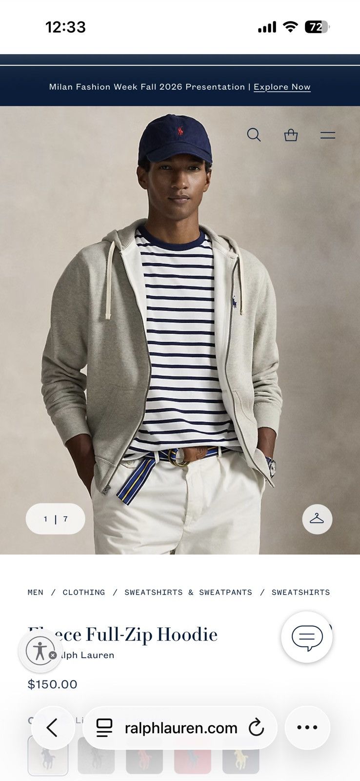 Polo Ralph Lauren Ralph Lauren Fleece Full-Zip Hoodie -Like New Size US M / EU 48-50 / 2 - 2 Thumbnail