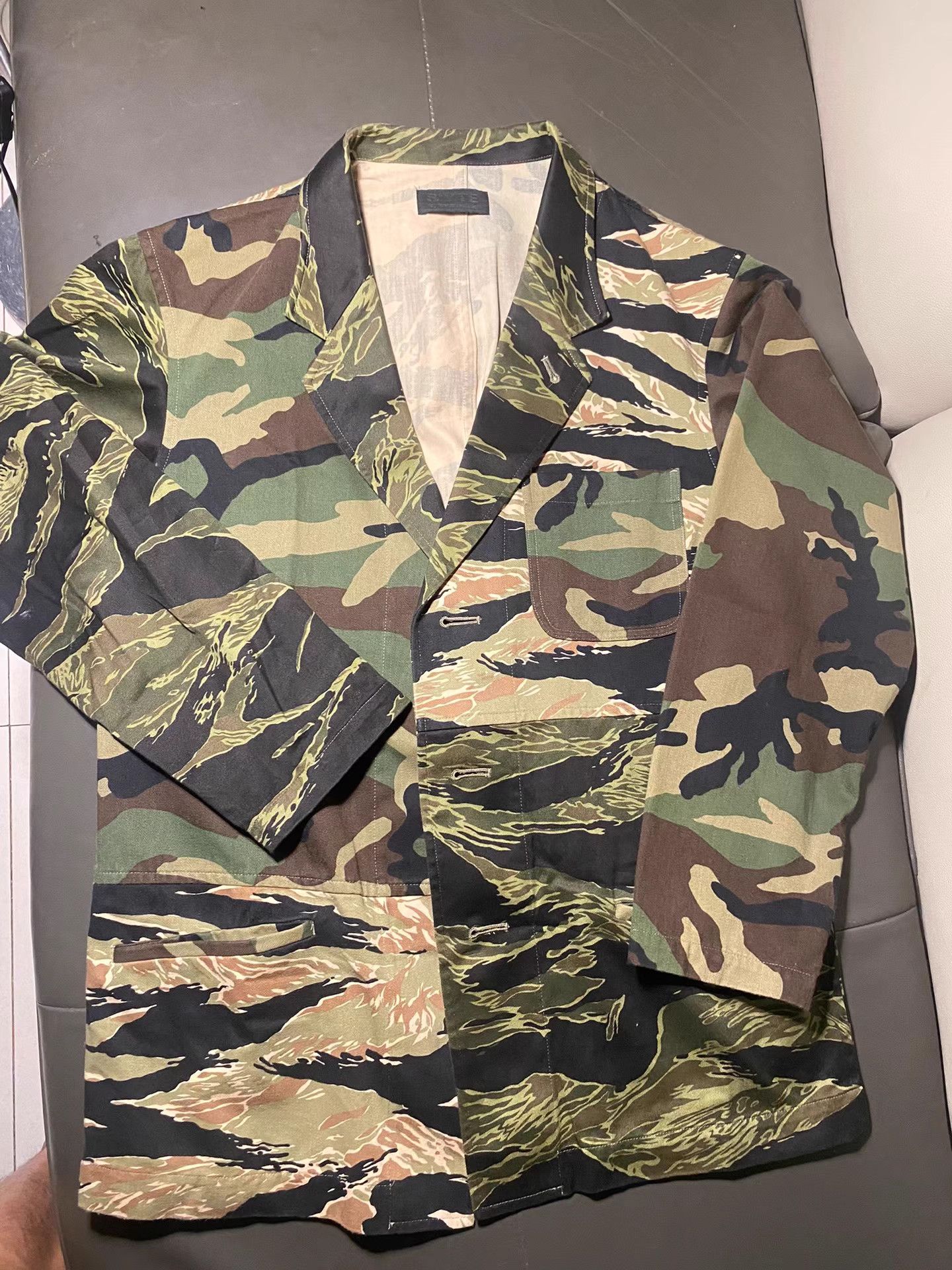 Yohji Yamamoto Yohji Yamamoto s'yte Olive Tiger Camo Paneled Blazer K10 Size US M / EU 48-50 / 2 - 1 Thumbnail