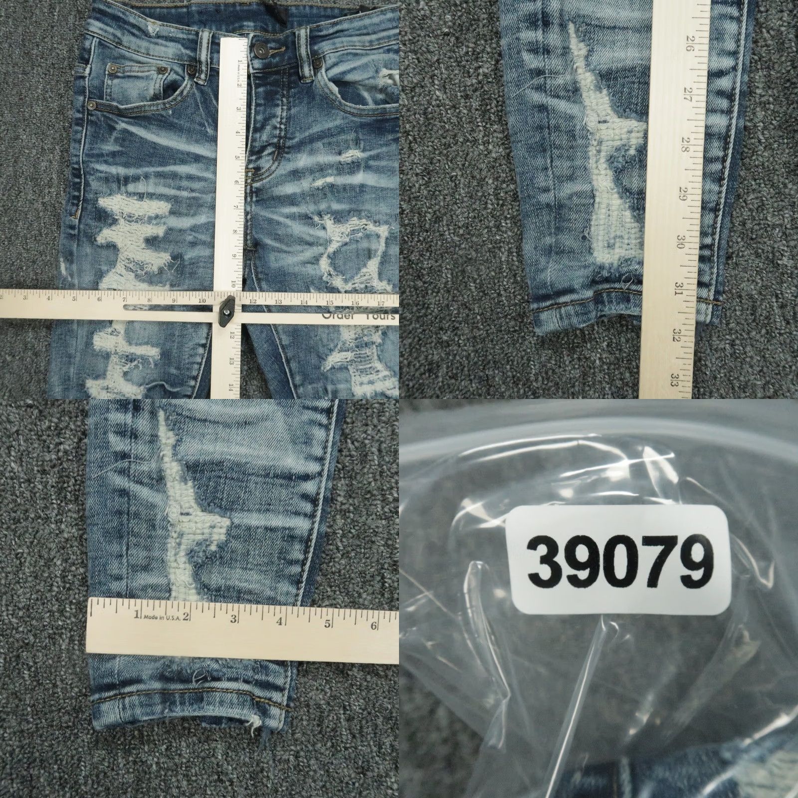Denime Valabasas Jeans Mens 28x32 Light Blue Distressed Slim Skinny Stretch Denim Shirt? Size US 28 / EU 44 - 8 Thumbnail