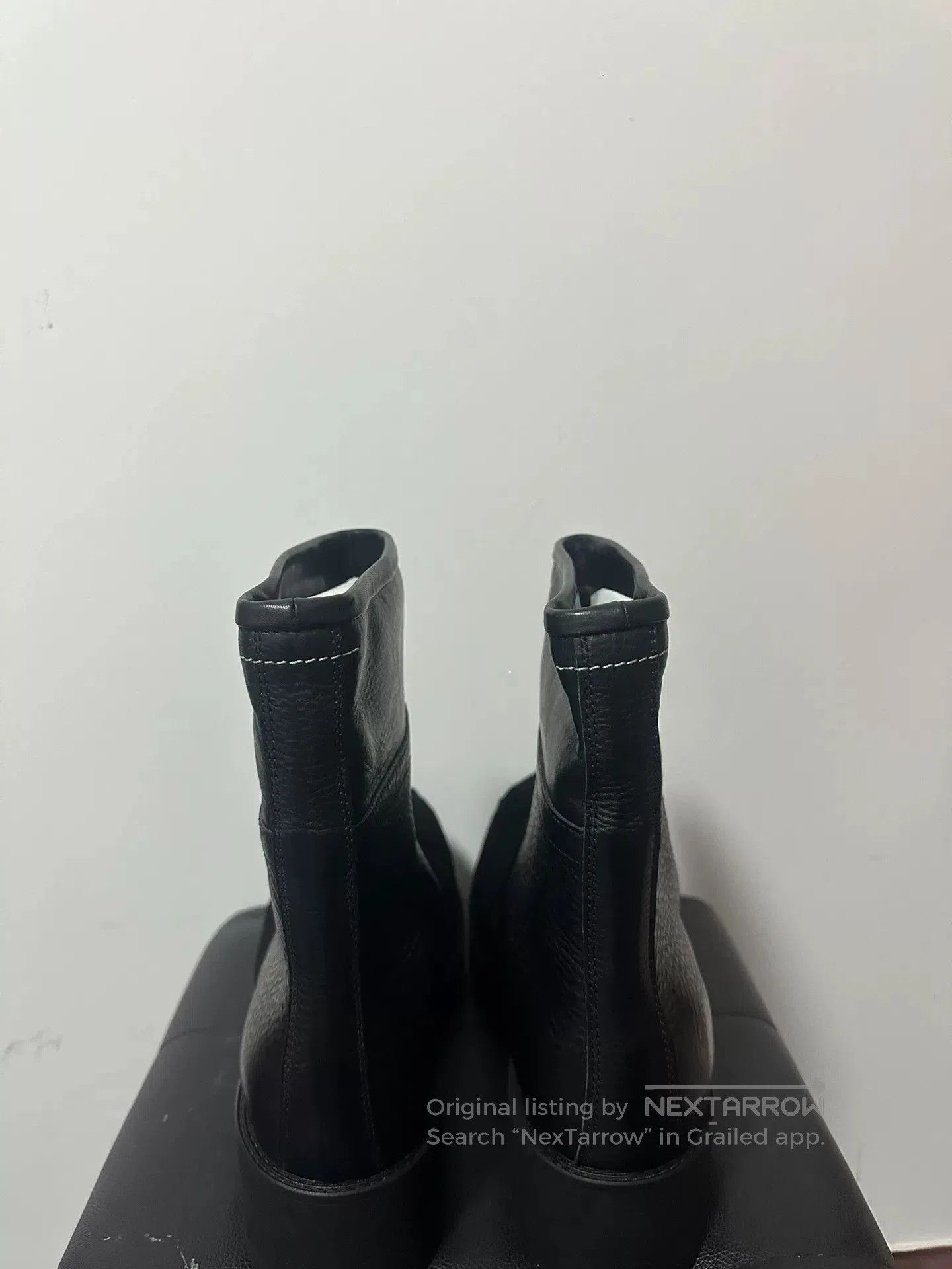 MM6 black plush round toe metal boots. Size US 10 / EU 43 - 3 Thumbnail