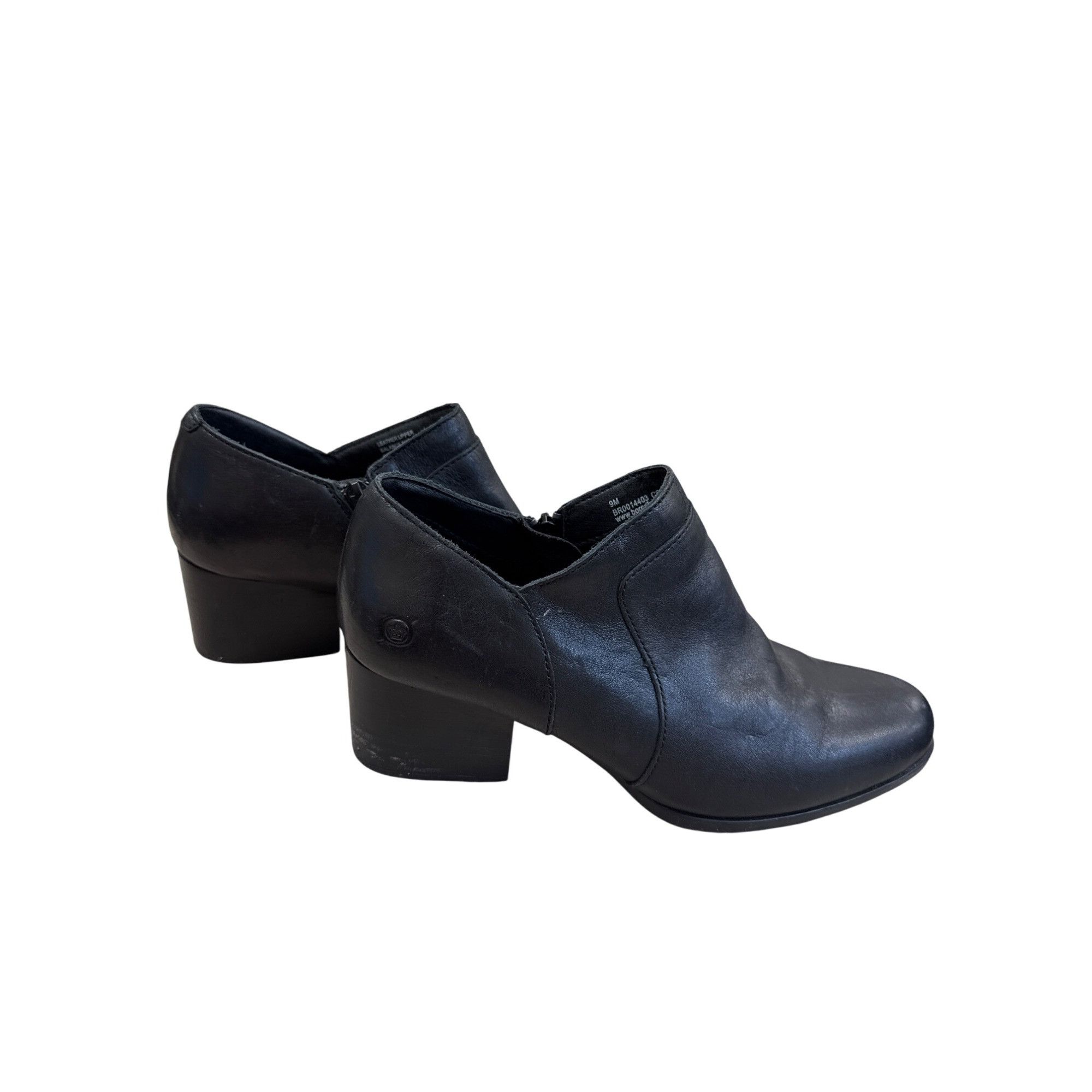 Born Born Womens Black Leather Booties Size 9M SKU 7768 Size US 9 / IT 39 - 4 Thumbnail