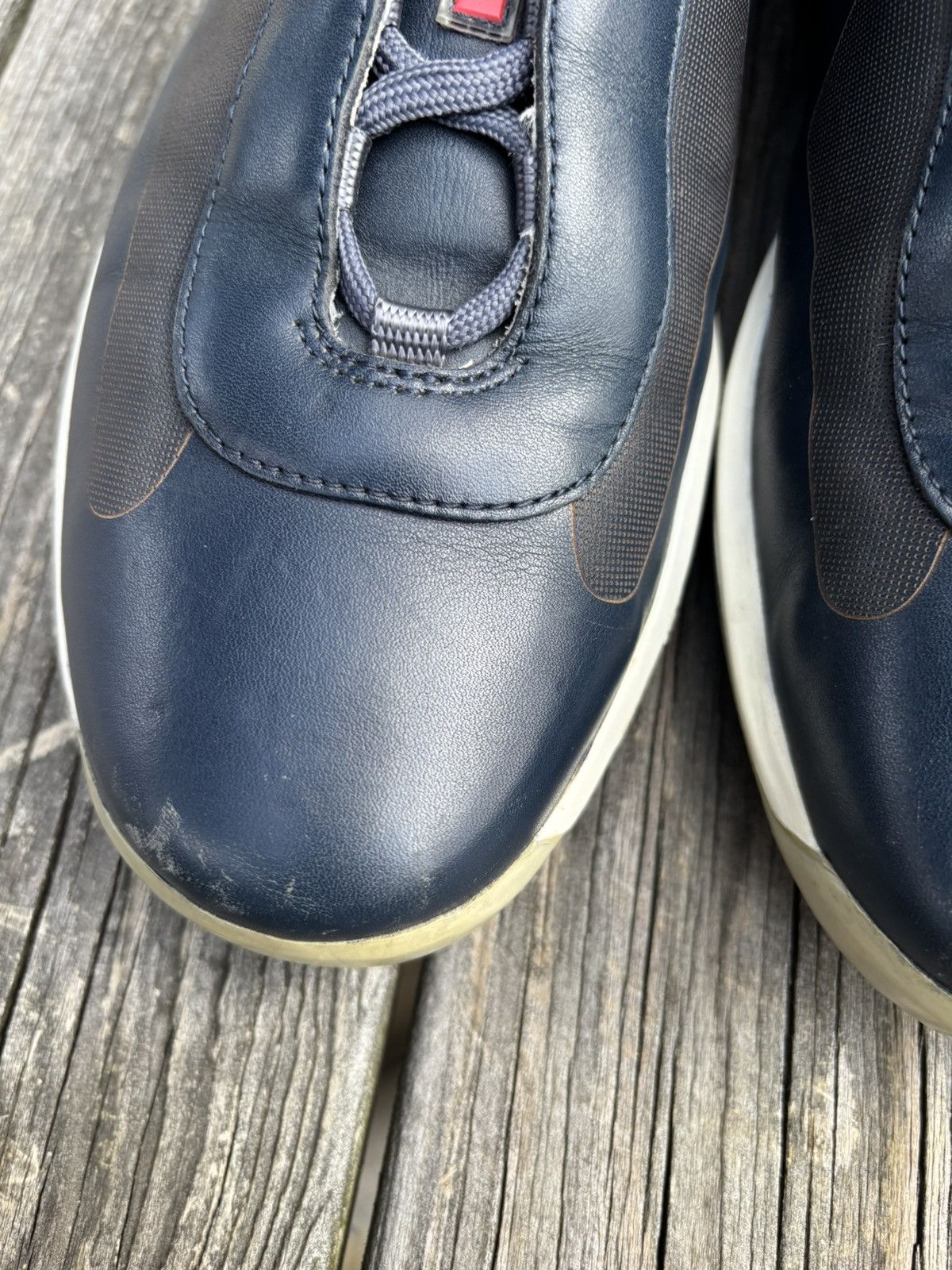 Prada Prada Americas Cup Blue Leather Size 12 Size US 12 / EU 45 - 6 Thumbnail