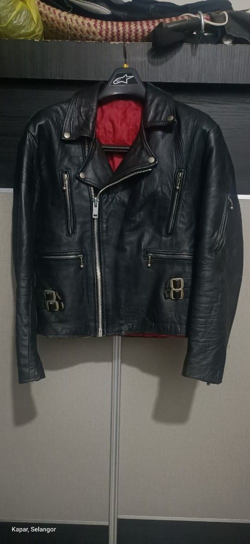 Genuine Leather × Vintage Punk biker double collar leather jacket Size US M / EU 48-50 / 2 - 1 Thumbnail