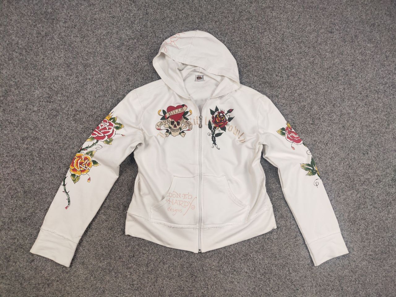 Ed Hardy Vintage Ed Hardy Designs Tattoo Logo Zip Hoodie Y2K Style Size L / US 10 / IT 46 - 14 Thumbnail