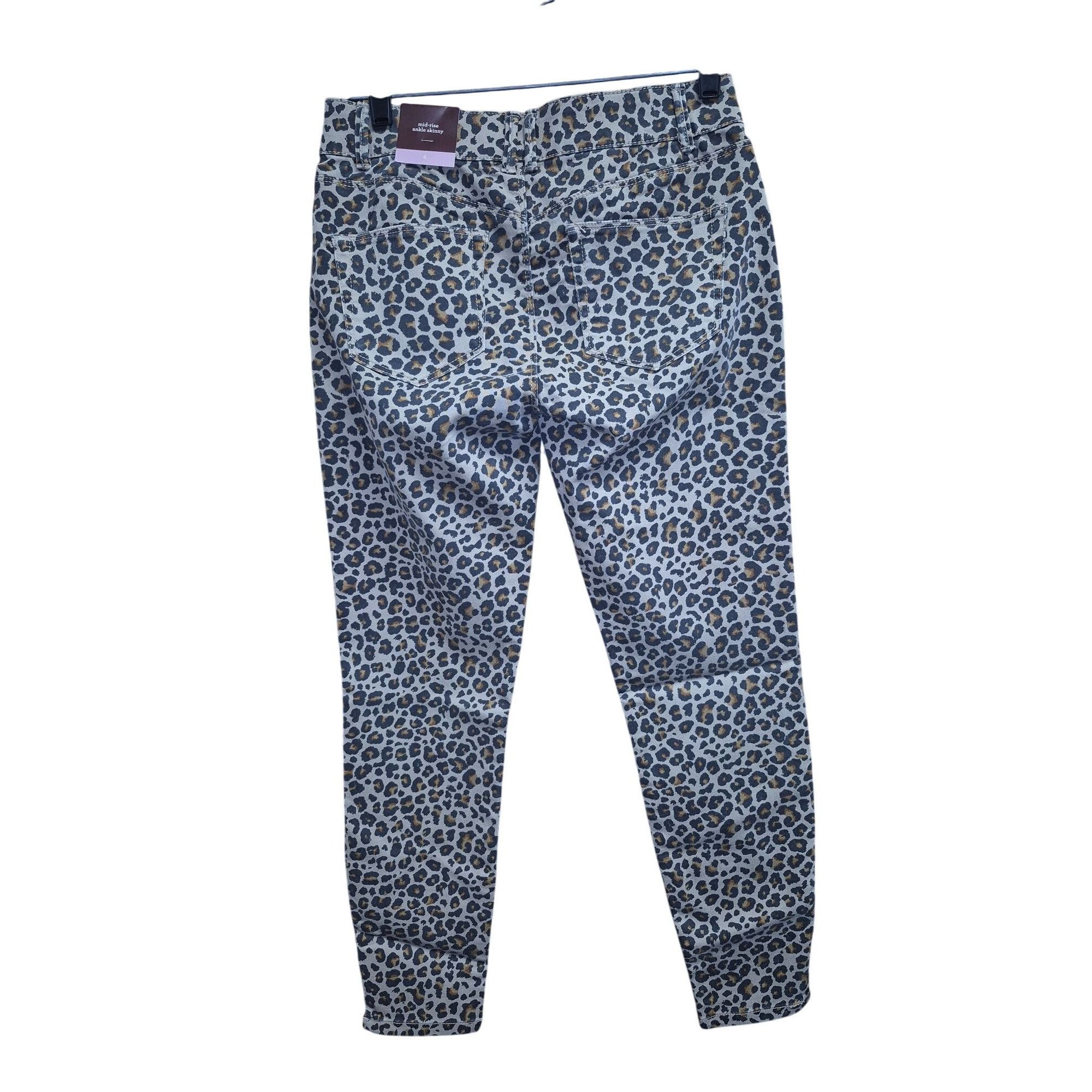 Other Knox Rose Women's Leopard Print Ankle Skinny Pants Size 6, C Size 28" / US 6 / IT 42 - 4 Thumbnail