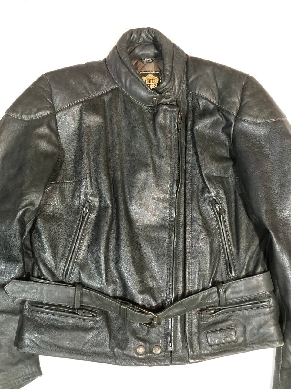 Vintage Echtes Leder Vintage Racing Biker Leather Jacket Size US M / EU 48-50 / 2 - 2 Thumbnail