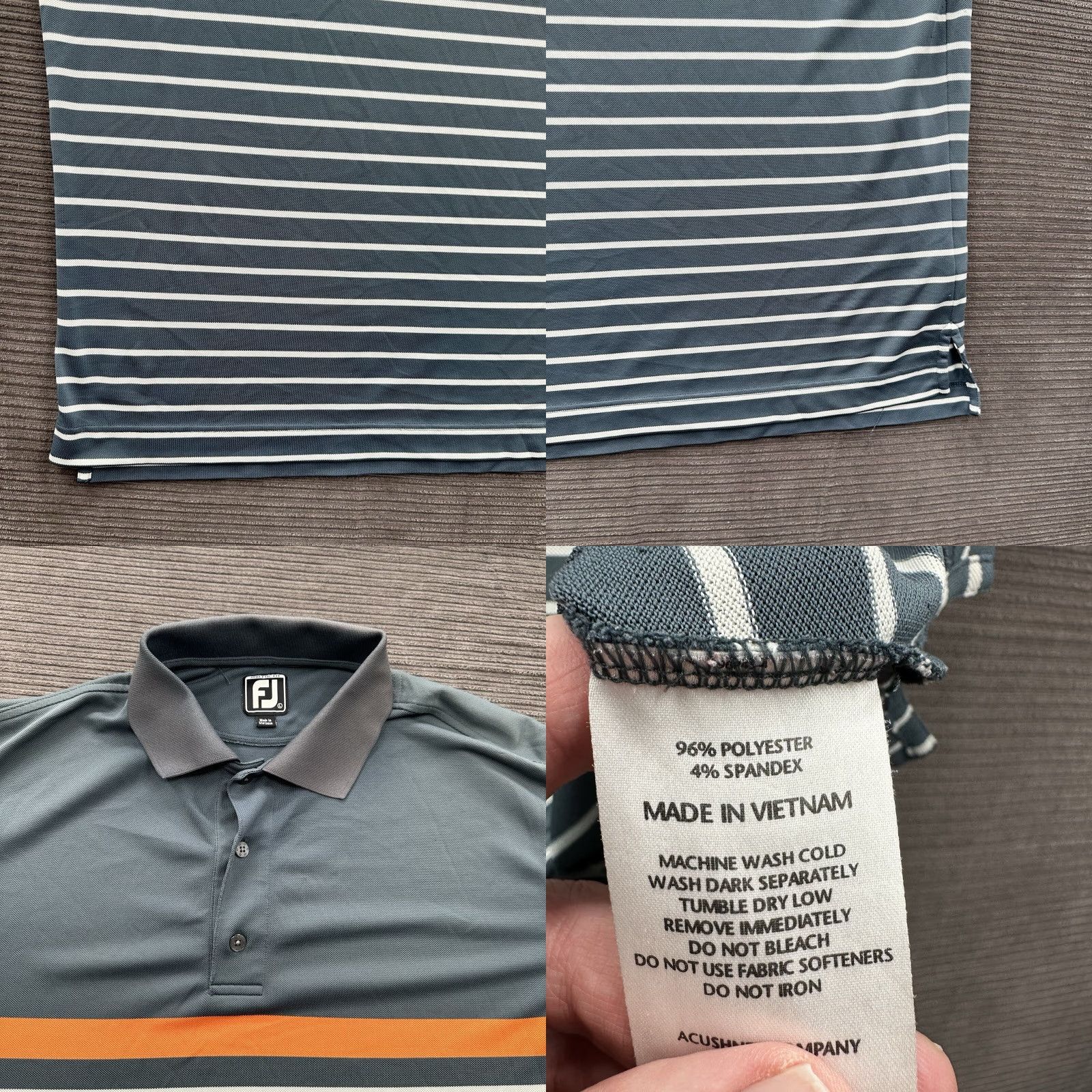 Footjoy FootJoy Polo Shirt Men L Multicolor Striped Short Sleeve Collared Pullover Golf Outdoors Casual Regular Fit Size US L / EU 52-54 / 3 - 8 Thumbnail