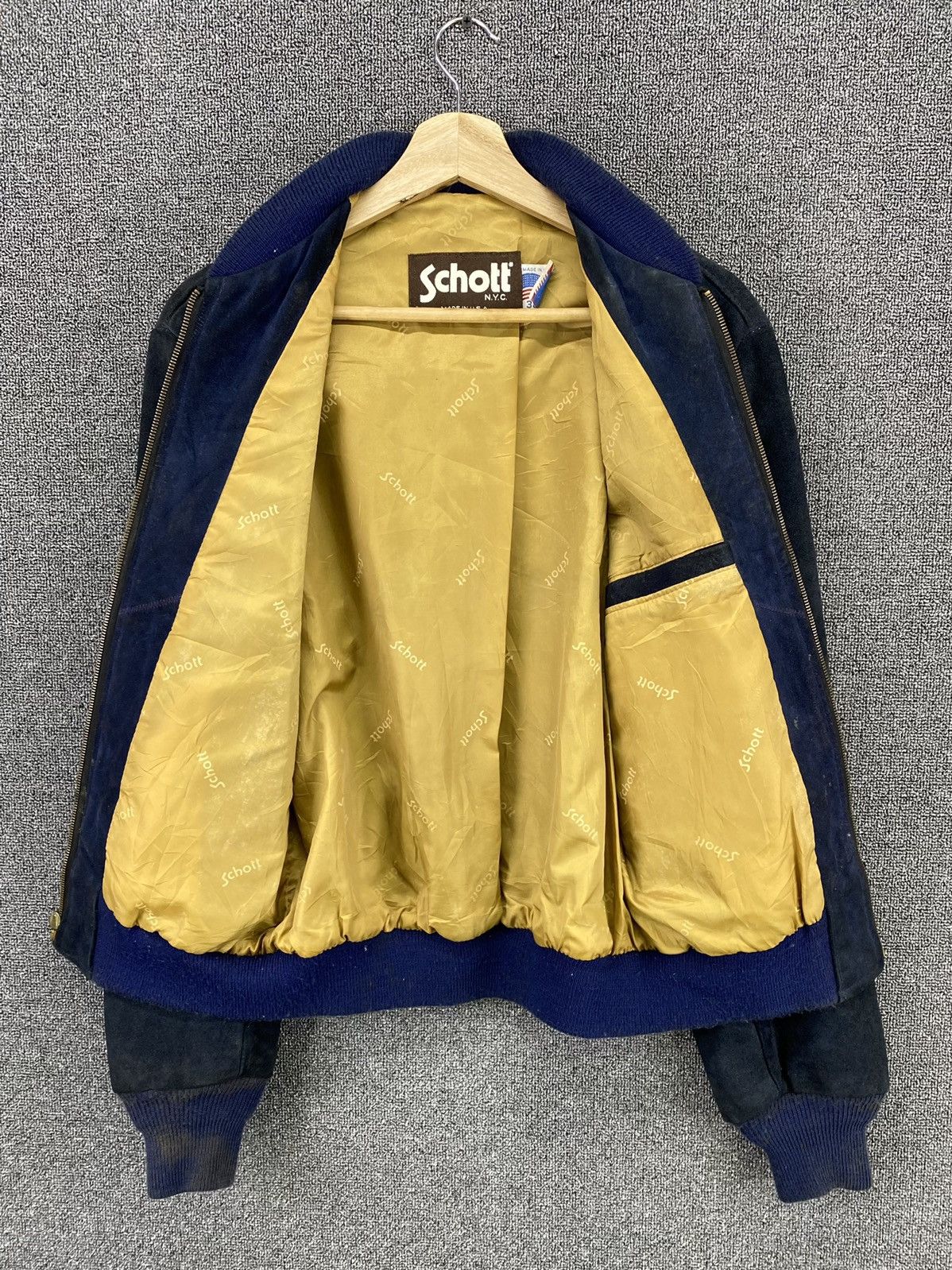 Vintage 80s SCHOTT NYC Suede Leather Bomber Jacket