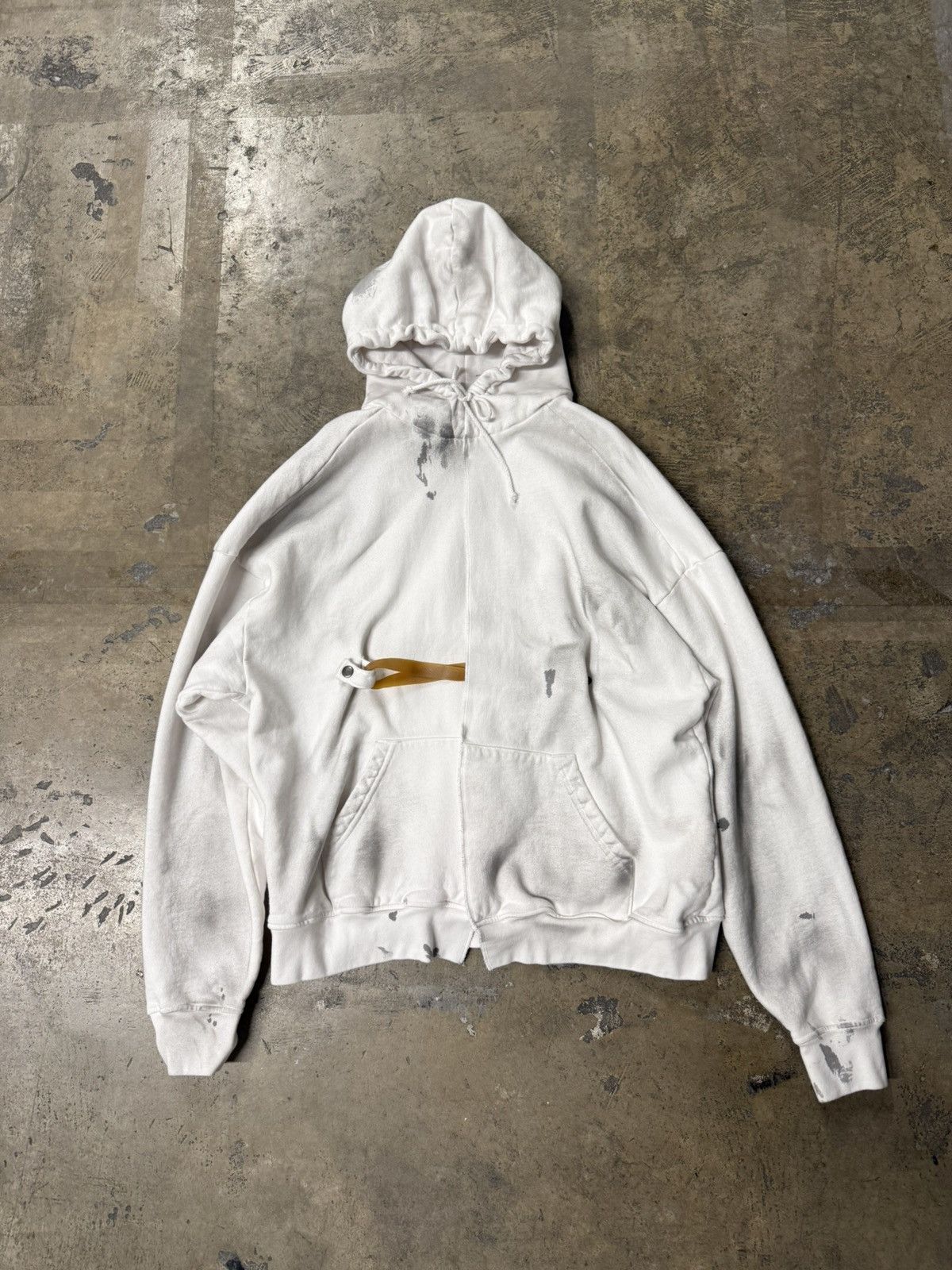 Alexander Digenova White Dirty Rubber Band Hoodie