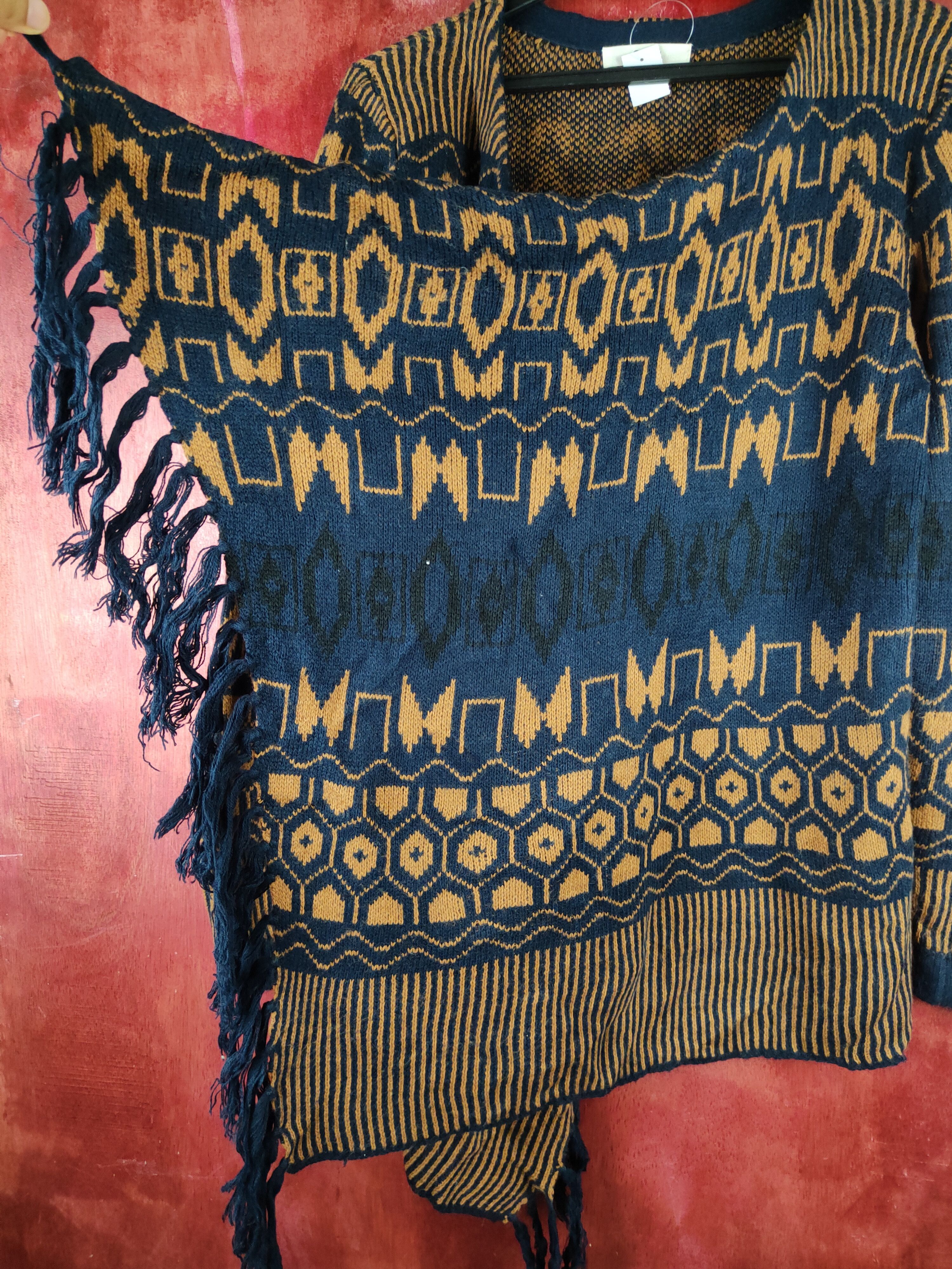 Japanese Brand Ozoc Blue Orange Knitwear Cardigan vintage japan #S2353 Size XS / US 0-2 / IT 36-38 - 3 Thumbnail