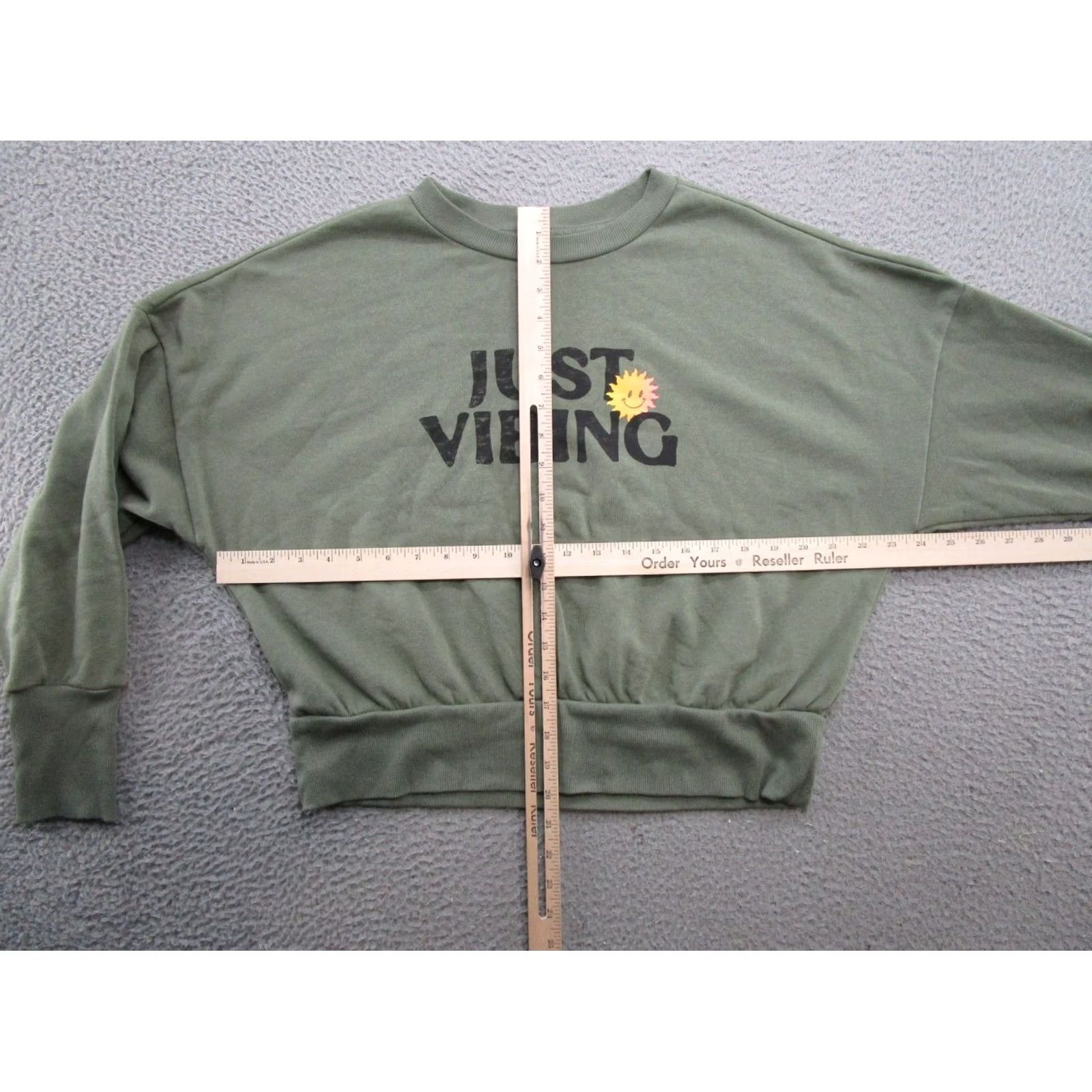 Old Navy Old Navy Green Sweatshirt Women's L Summer Cropped Elastic Waist Pullover Activewear Shirt Size L / US 10 / IT 46 - 5 Thumbnail