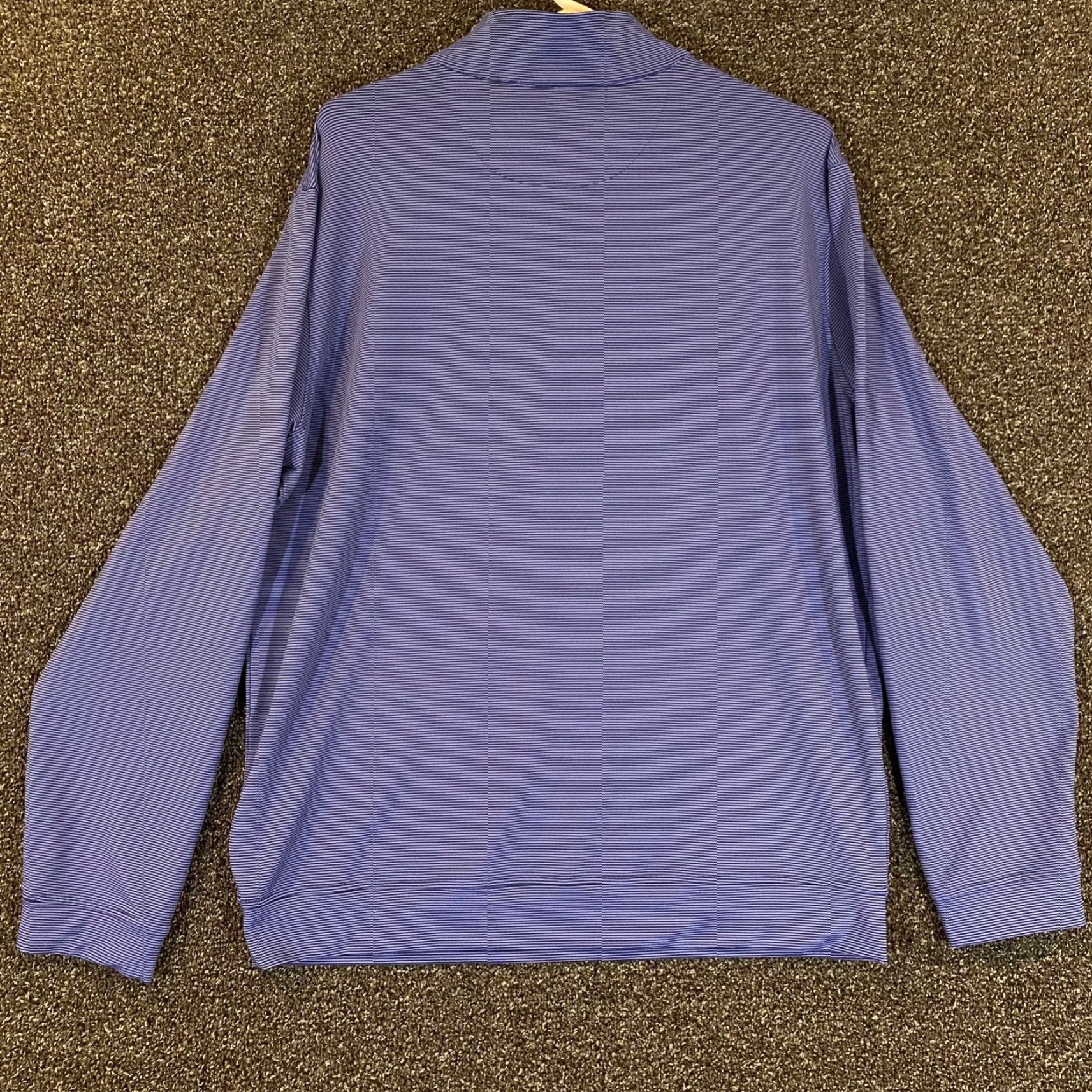 Vintage MAGASCHONI Pullover Men Large Blue Striped 1/4 Zip Light Stretch Preppy Mens Size US L / EU 52-54 / 3 - 7 Thumbnail