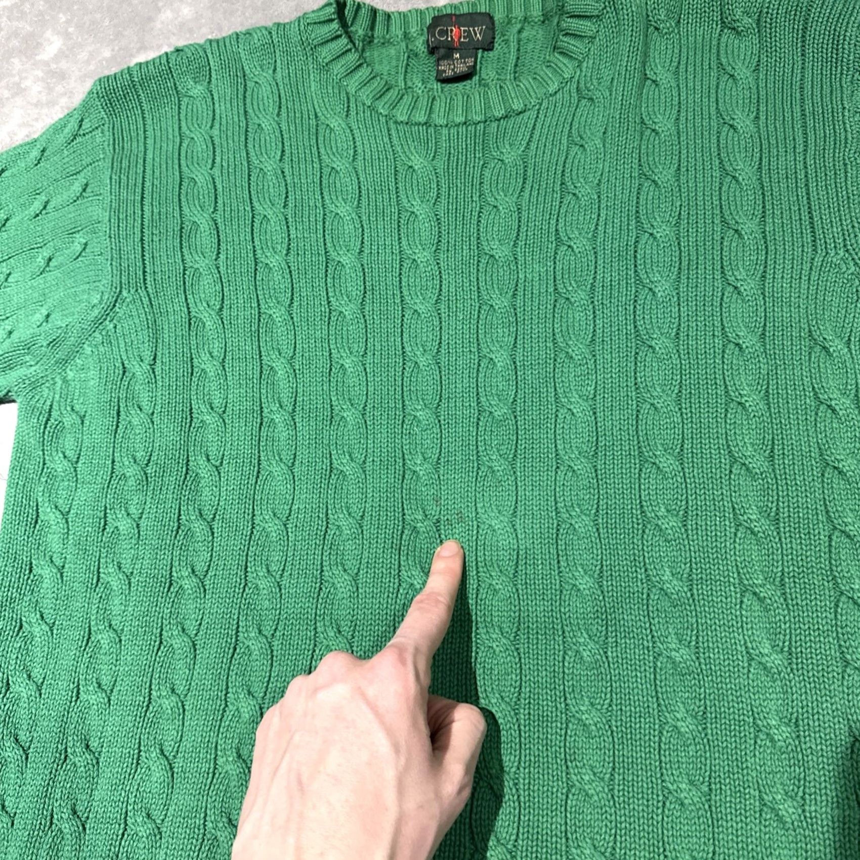 J.Crew VINTAGE J.CREW Oarsman Sweater Men's XL Green Heavyweight Cable-Knit Crewneck Fisherman Pullover 90s Grunge Outdoor Classics Mens Size US XL / EU 56 / 4 - 4 Thumbnail