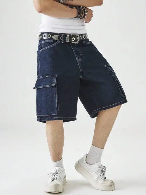 Jean Cargo Jeans denim Drip Shorts Size US 34 / EU 50 - 2 Thumbnail