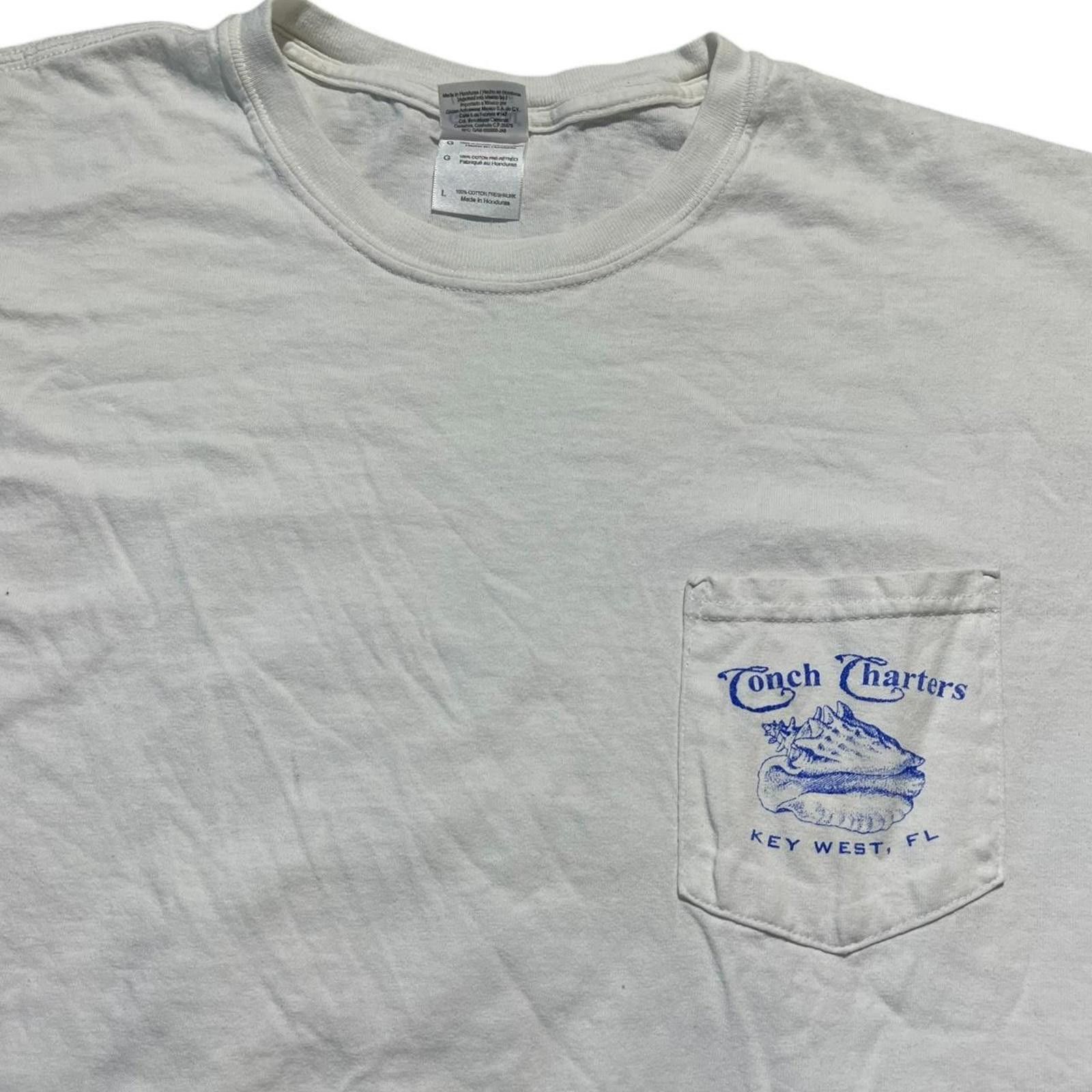 Other Vintage 90s Conch Charters Key West FL Pocket Tee Size US L / EU 52-54 / 3 - 4 Thumbnail