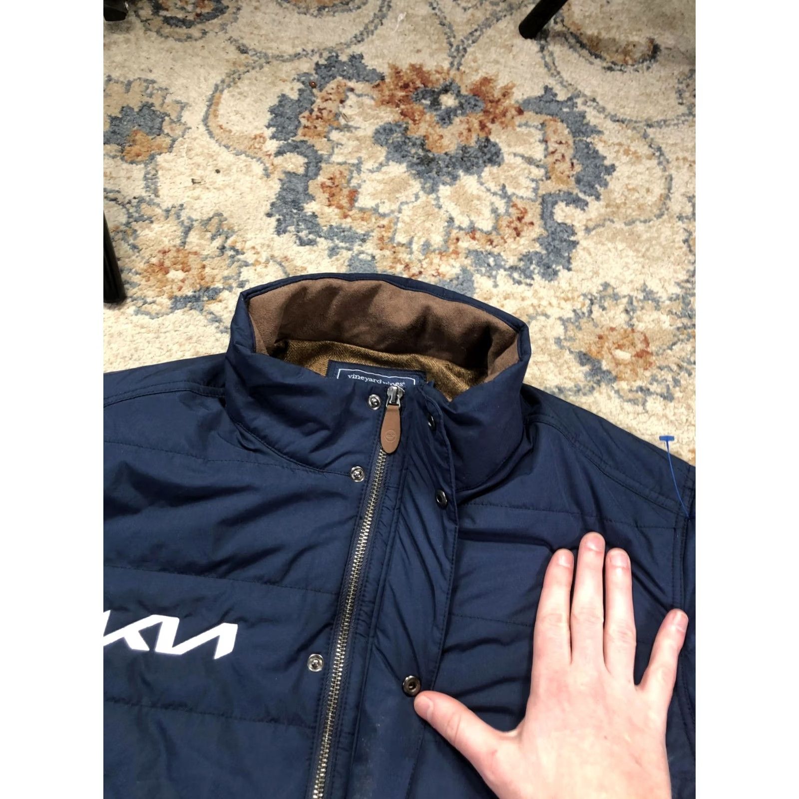 Vineyard Vines Vineyard Vines Jacket Mens L Blue Quilted Full Zip Insulated Lined KIA Logo Size US L / EU 52-54 / 3 - 7 Thumbnail