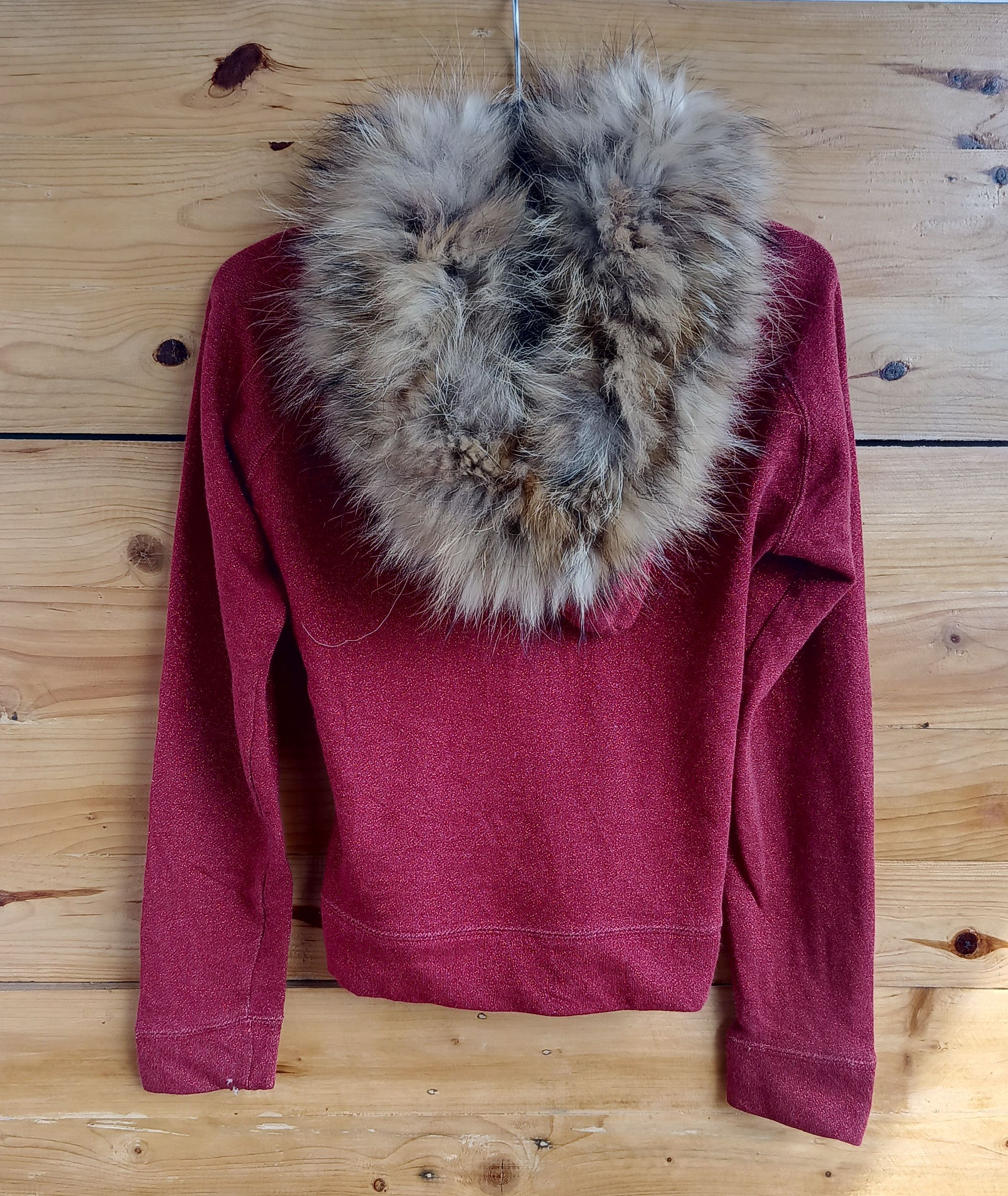 Velvet 2000's ta Fur Hoodie Full Of Red Glitter Sprinkles Size M / US 6-8 / IT 42-44 - 5 Thumbnail