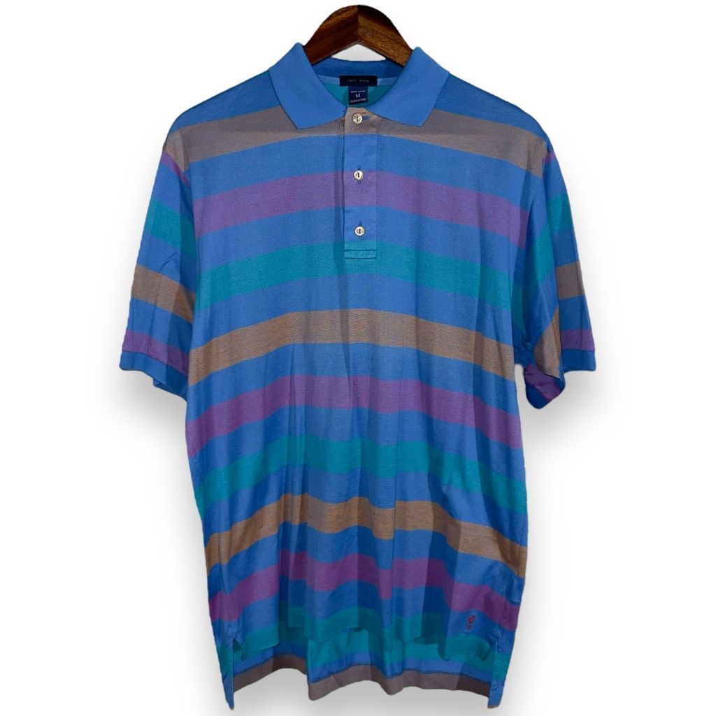 Other Jeff Rose Multicolored Stripe Italian Cotton Polo Shirt Sz M Size US M / EU 48-50 / 2 - 1 Thumbnail