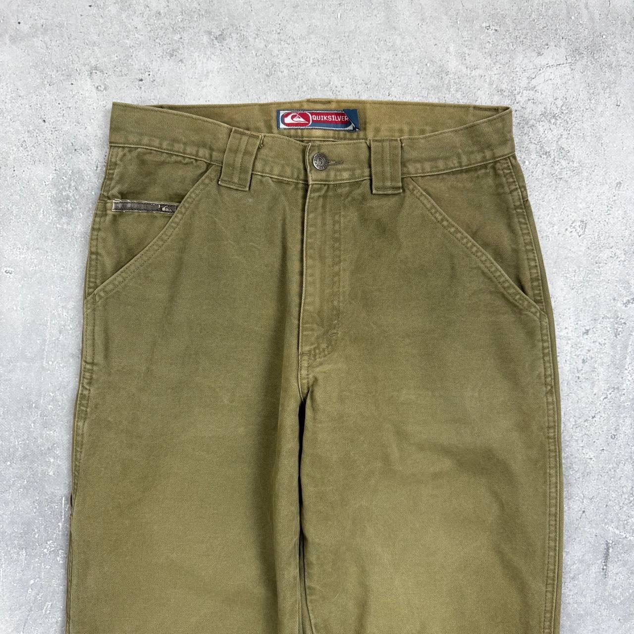 Quiksilver Vintage 2000s Quiksilver Barney Canvas Carpenter Pants Khaki Size US 31 - 3 Thumbnail