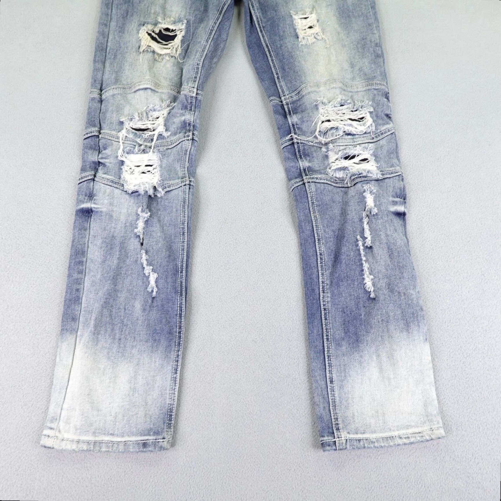 Denime VINTAGE Makobi Men's Jeans Straight Fit 32x30 Blue Denim Distressed Cotton Blend Mid 2010s Mens Size US 33 - 3 Thumbnail