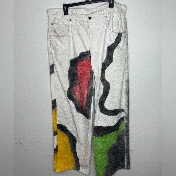 Glass Cypress Glass Cypress Painted White Jeans Men’s Size 36 Size US 36 / EU 52 - 2 Thumbnail