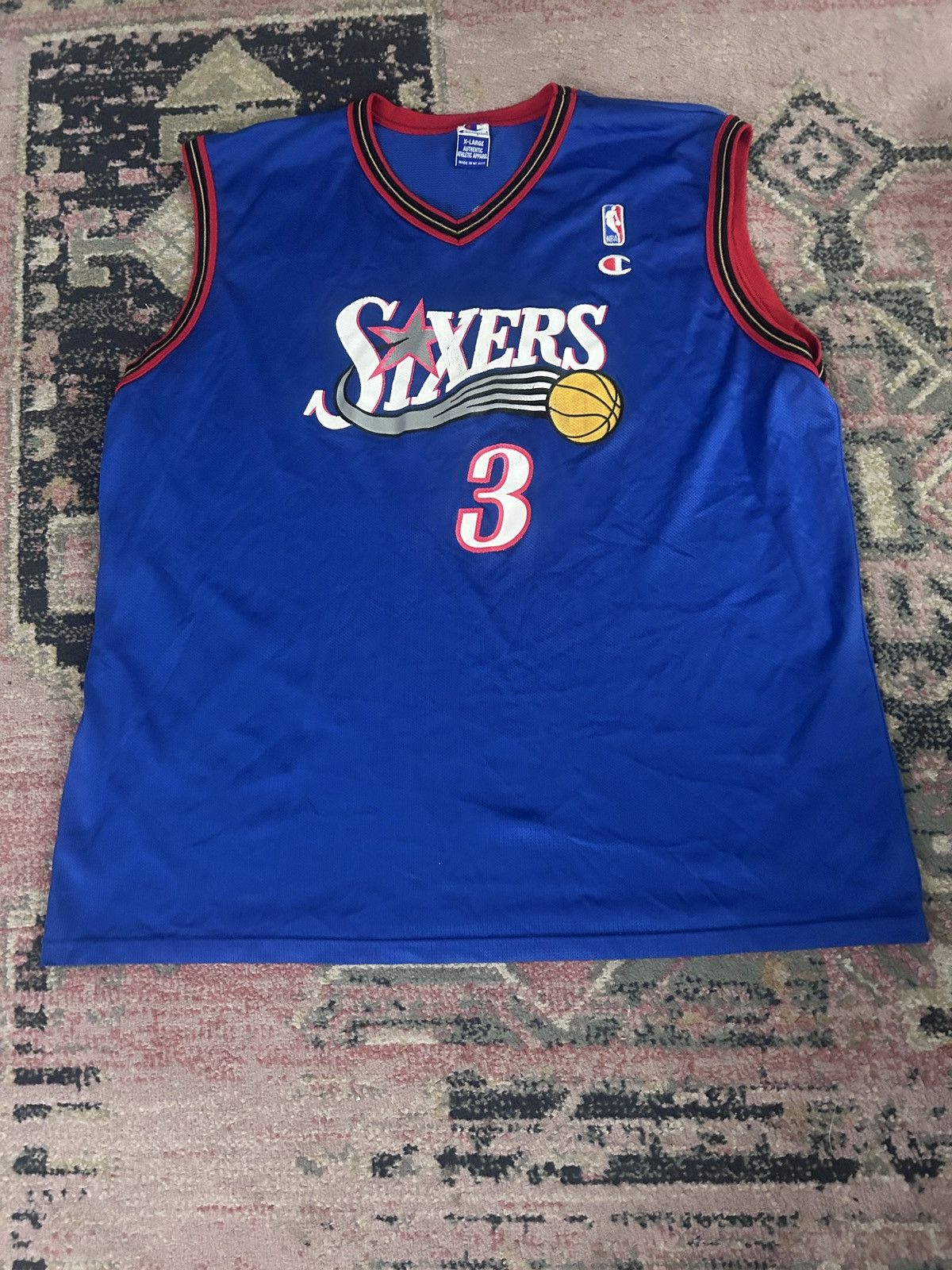 Champion Vintage Champion Allen Iverson Philadelphia 76ers Jersey Size US XL / EU 56 / 4 - 1 Thumbnail
