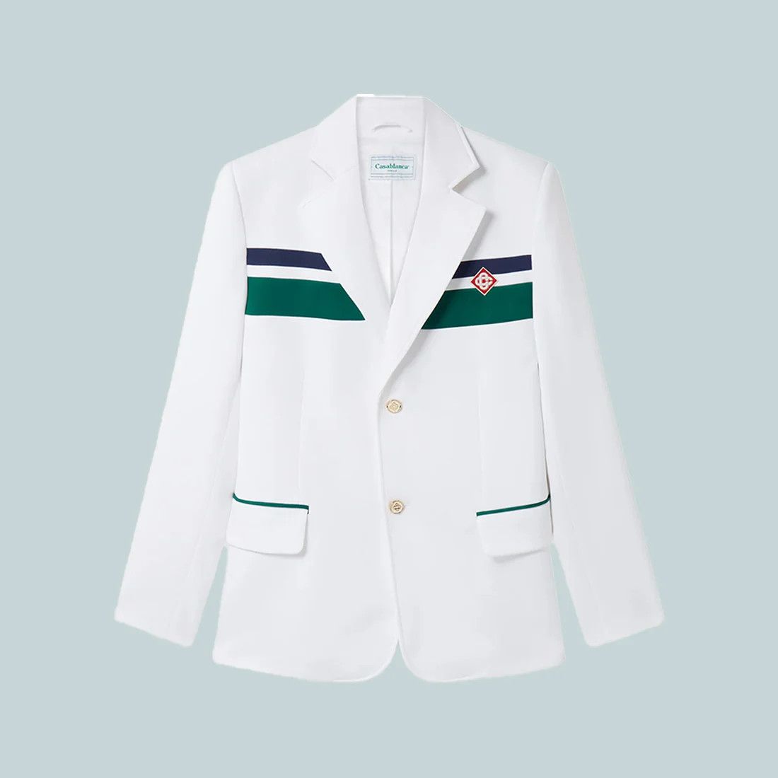 Casablanca o1mle0326 Sports Tailoring Jacket in White/Green Size US M / EU 48-50 / 2 - 1 Thumbnail