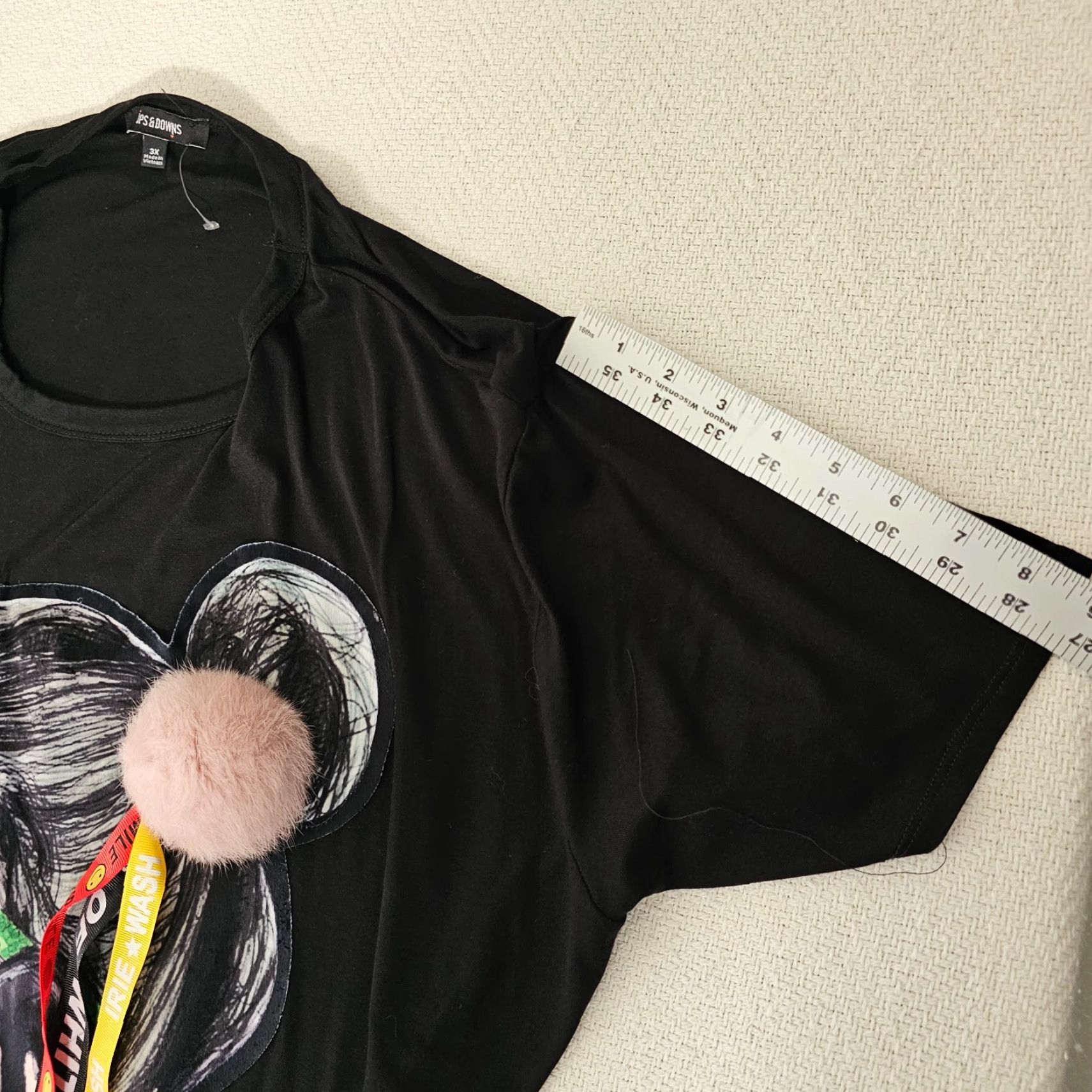 Vintage VINTAGE Ups & Downs T-Shirt Shirt Women 3X Black Scoop Neck Short Sleeve Cotton Rayon Casual Plus Size Women Size XXL / US 16-18 / IT 52-54 - 5 Thumbnail